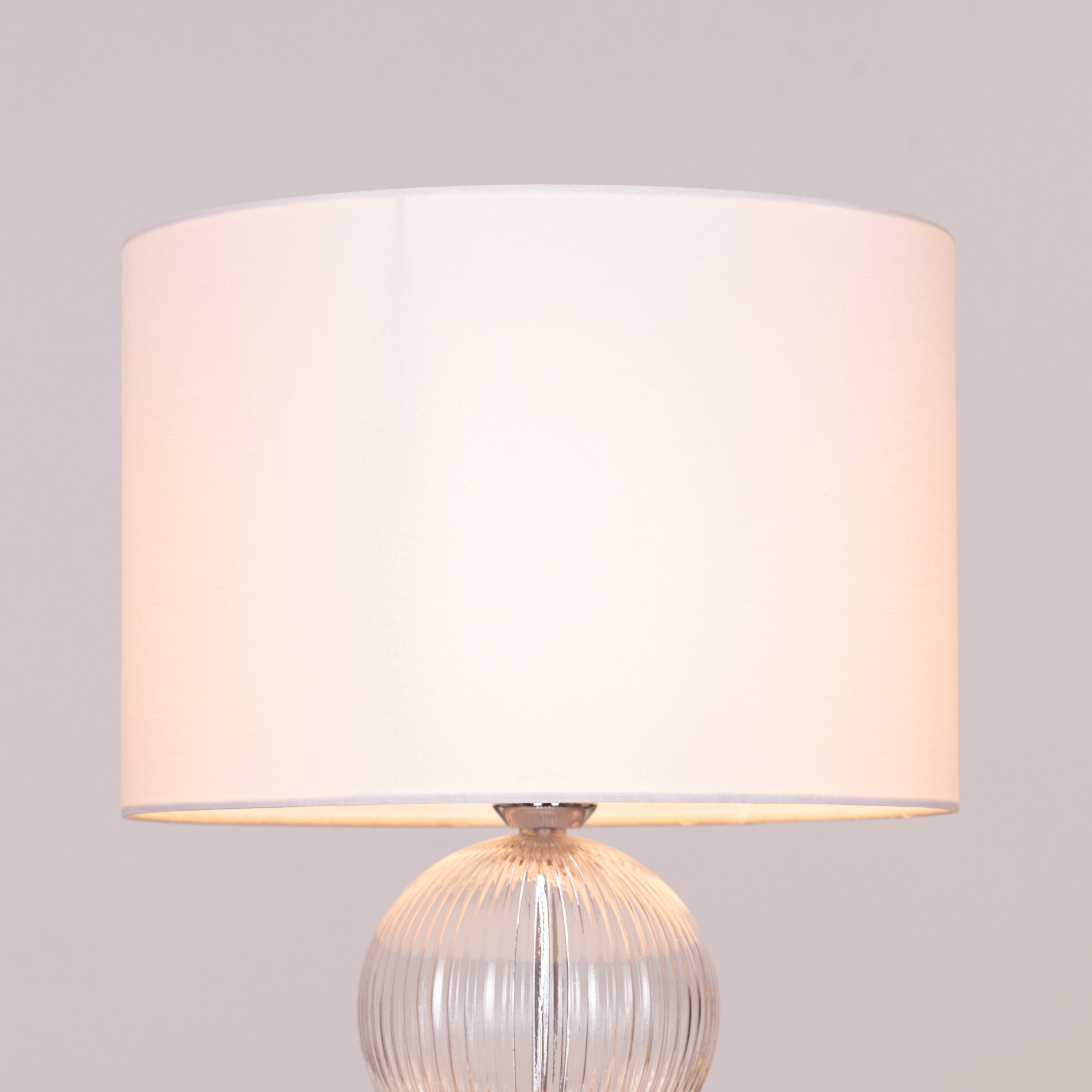 Lucky In Love (Chrome) Textured Glass Table Lamp