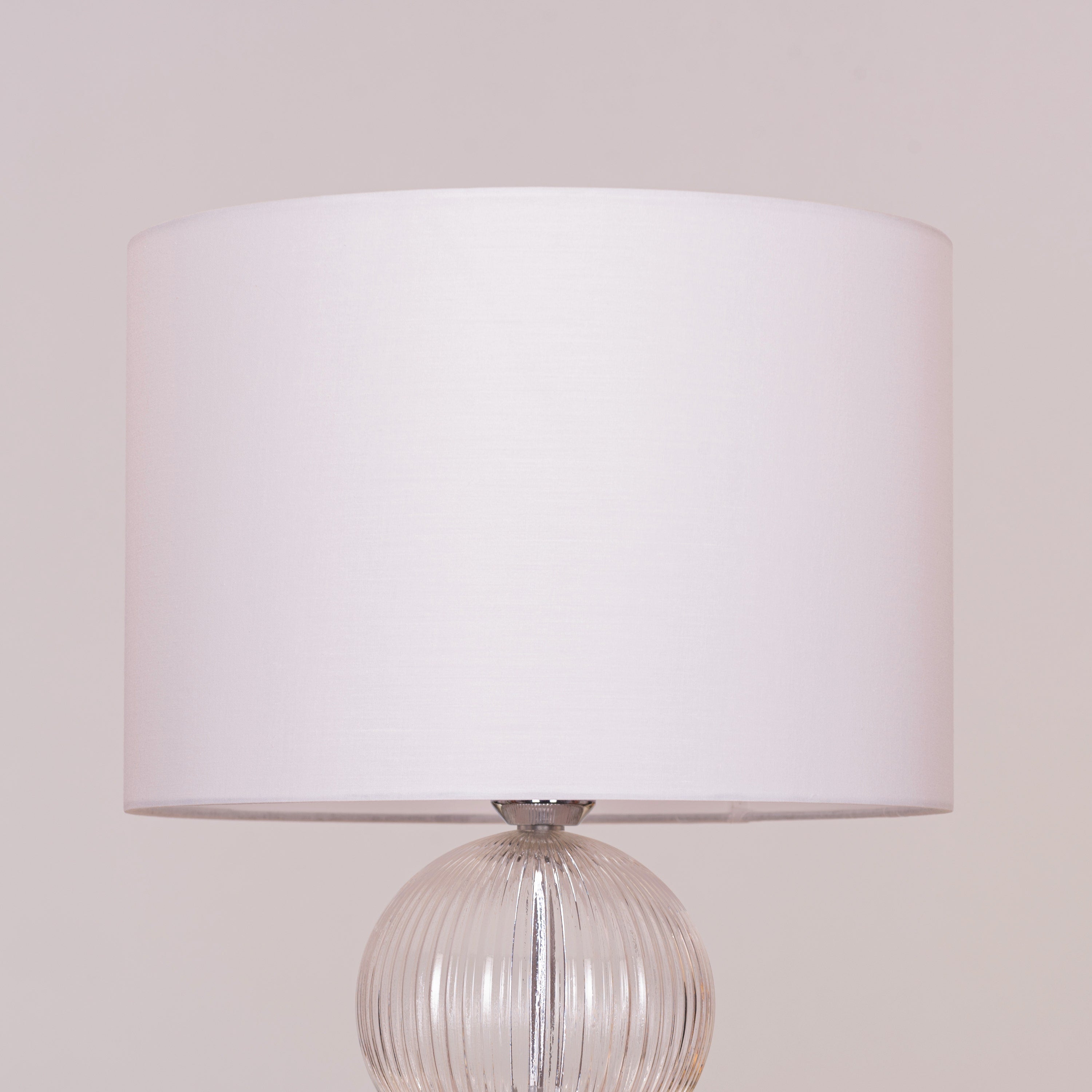 Lucky In Love (Chrome) Textured Glass Table Lamp