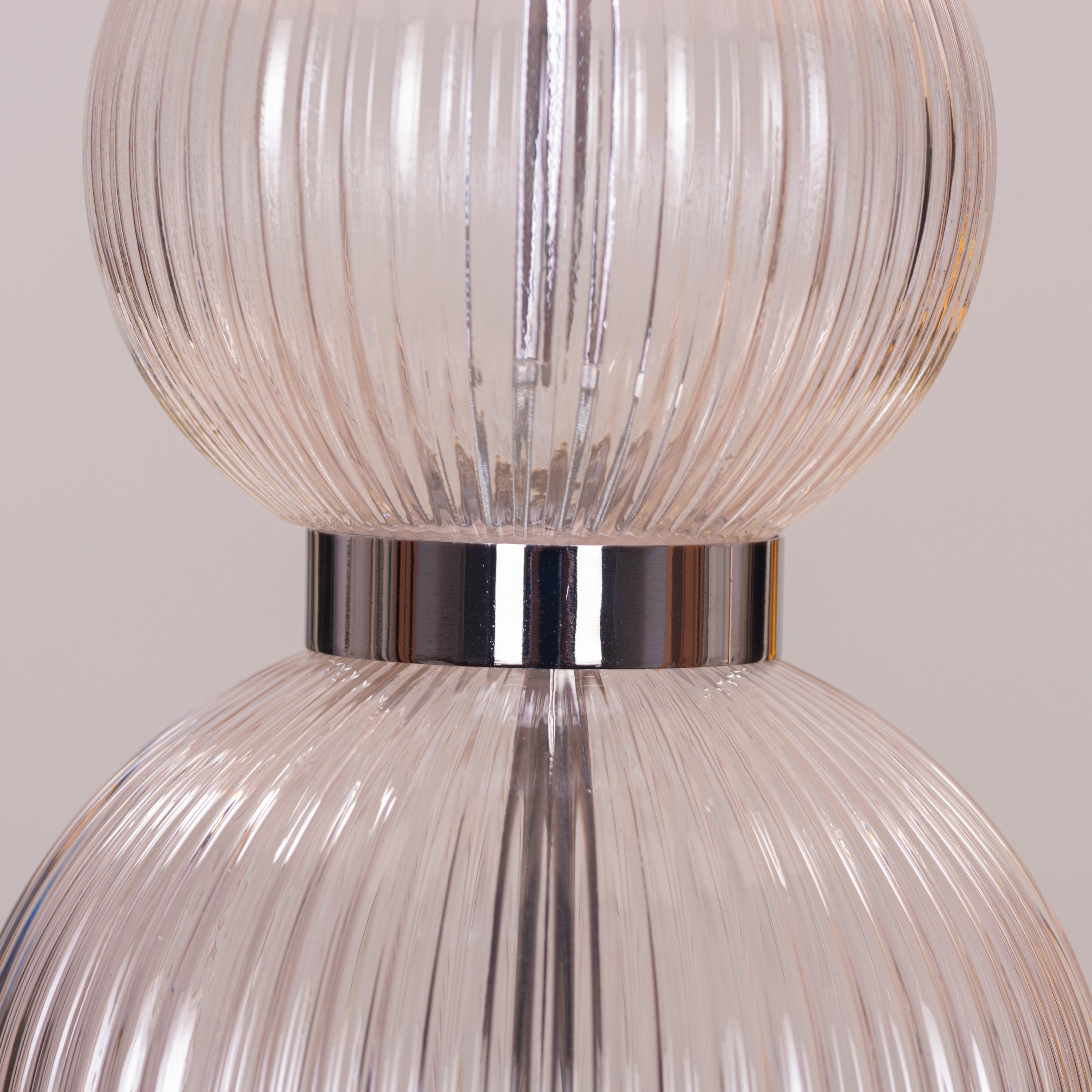 Lucky In Love (Chrome) Textured Glass Table Lamp