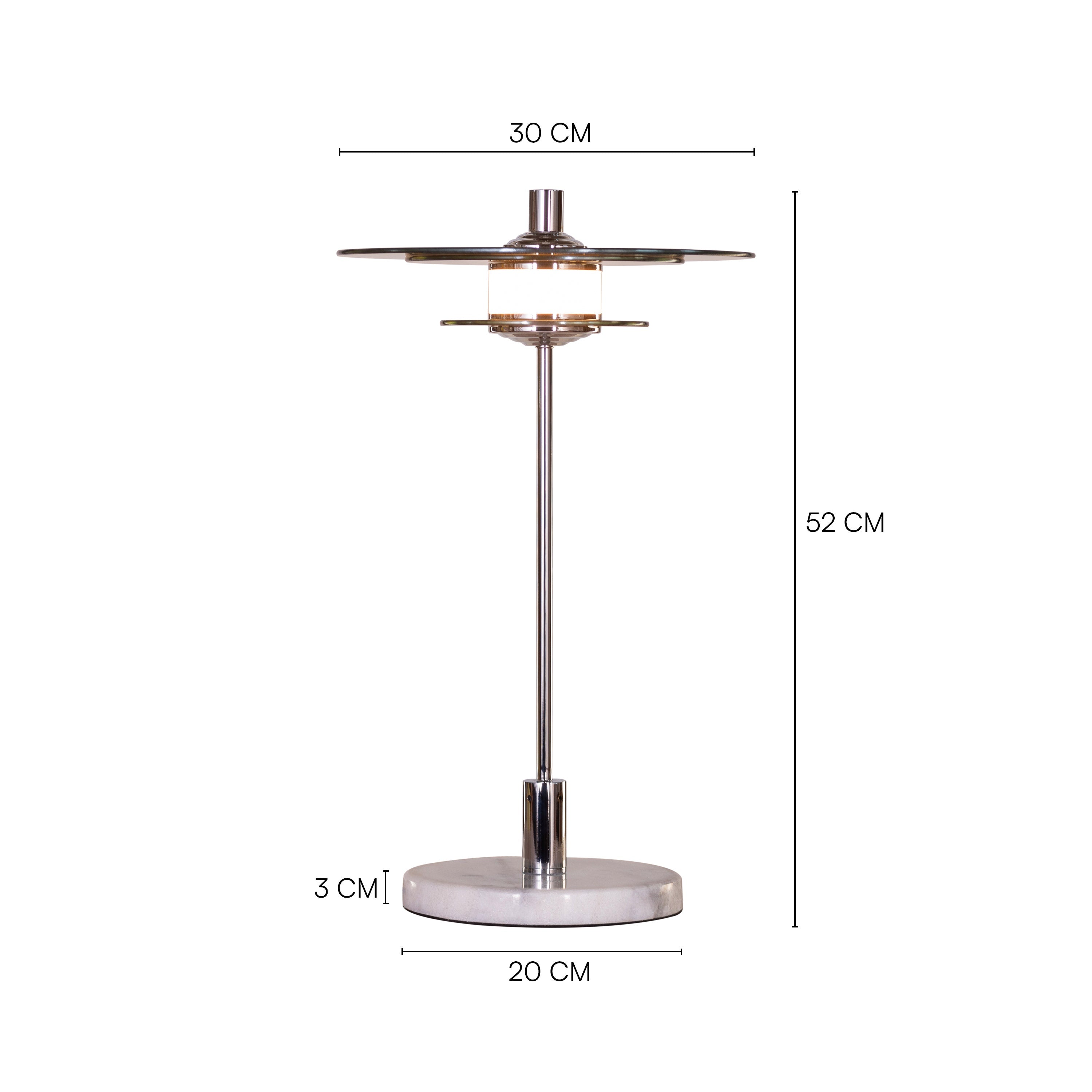 When It Counts (Chrome, Amber, Built-In LED) Marble Table Lamp