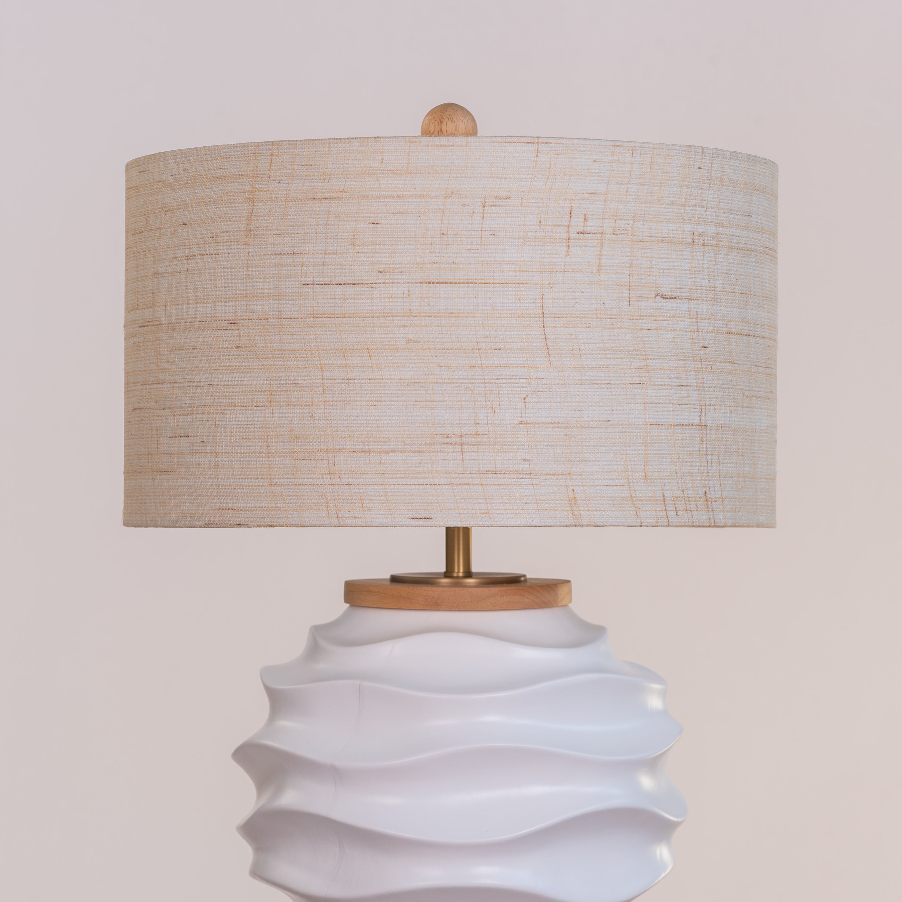 Stuck On A Feeling (White, Beige) Ceramic Table Lamp