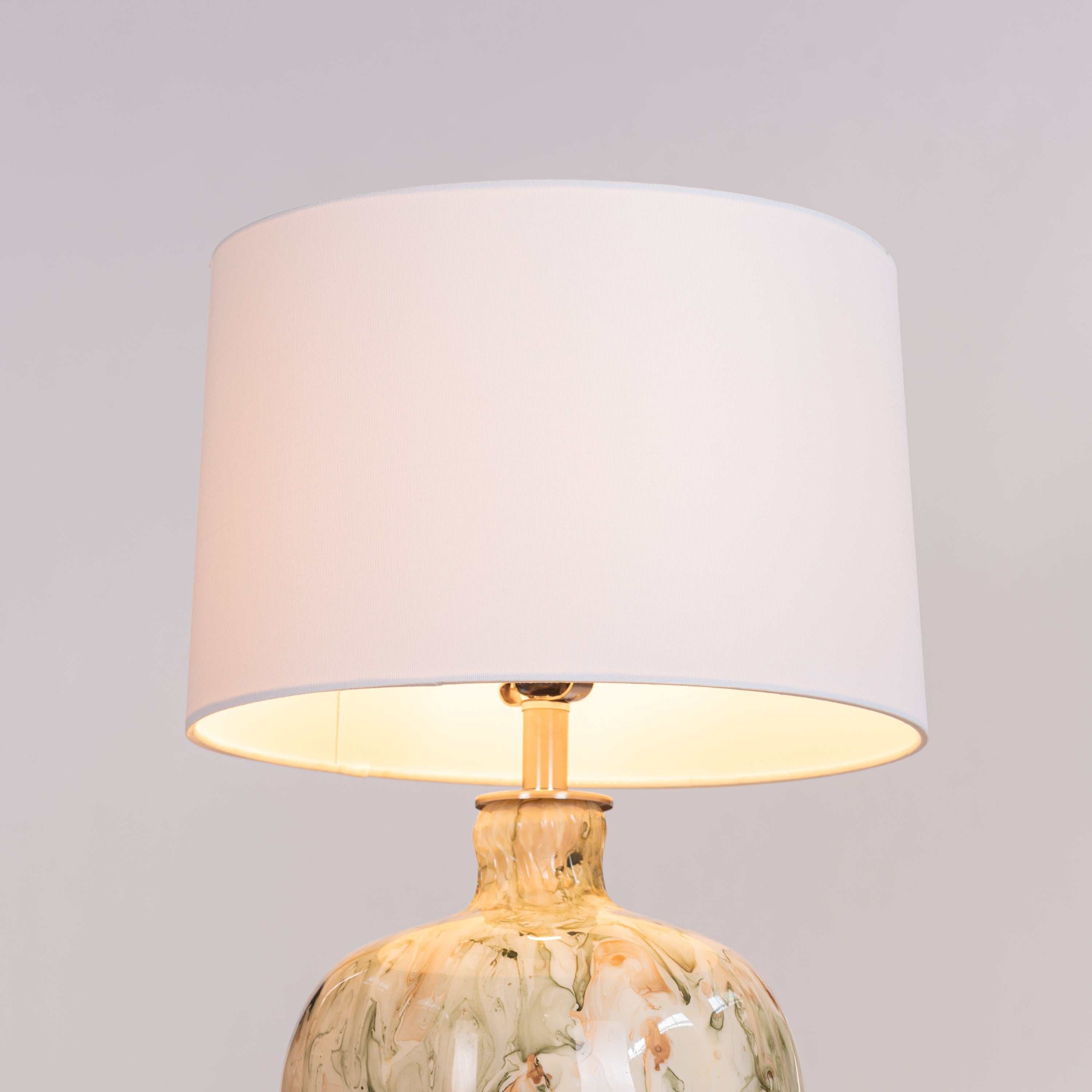 Fools Rush In (Green, White) Ceramic Table Lamp