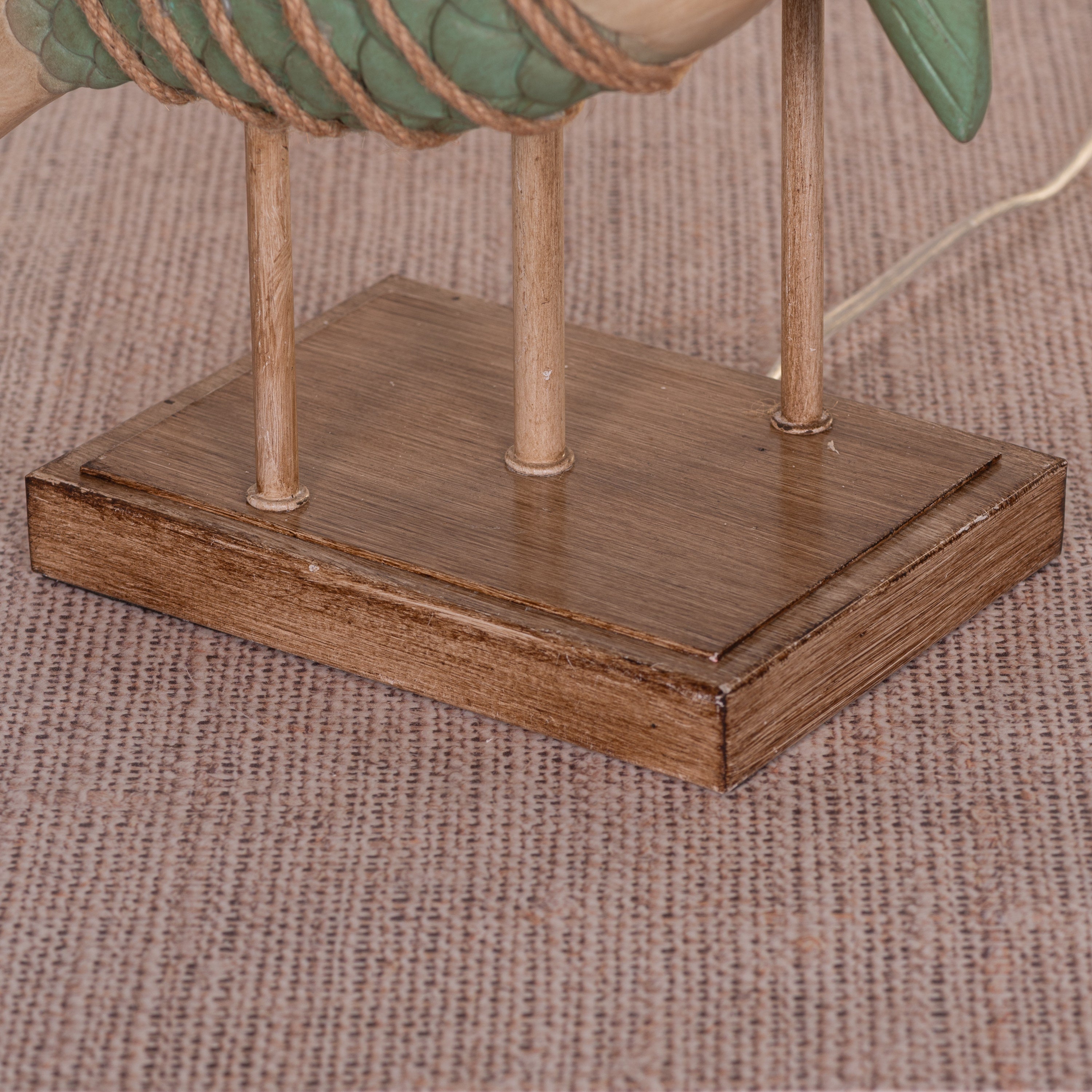 Something Fishy (Green, Beige) Wooden Table Lamp