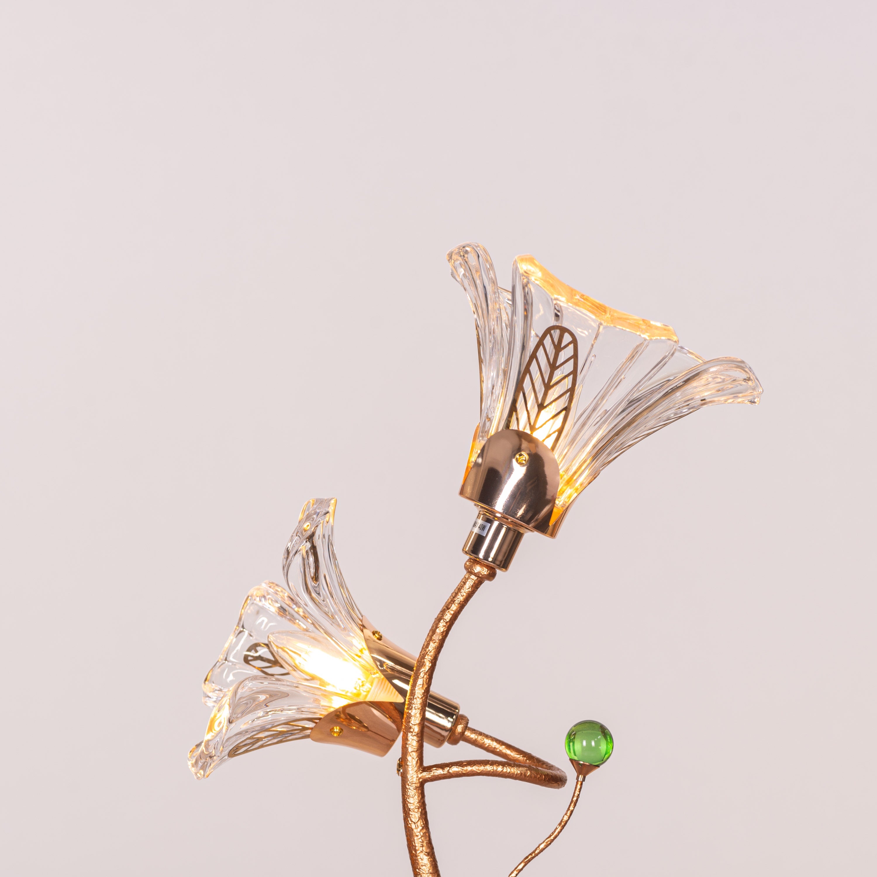 Harubana Grace (Rose Gold, Clear Amber) Textured Glass Table Lamp