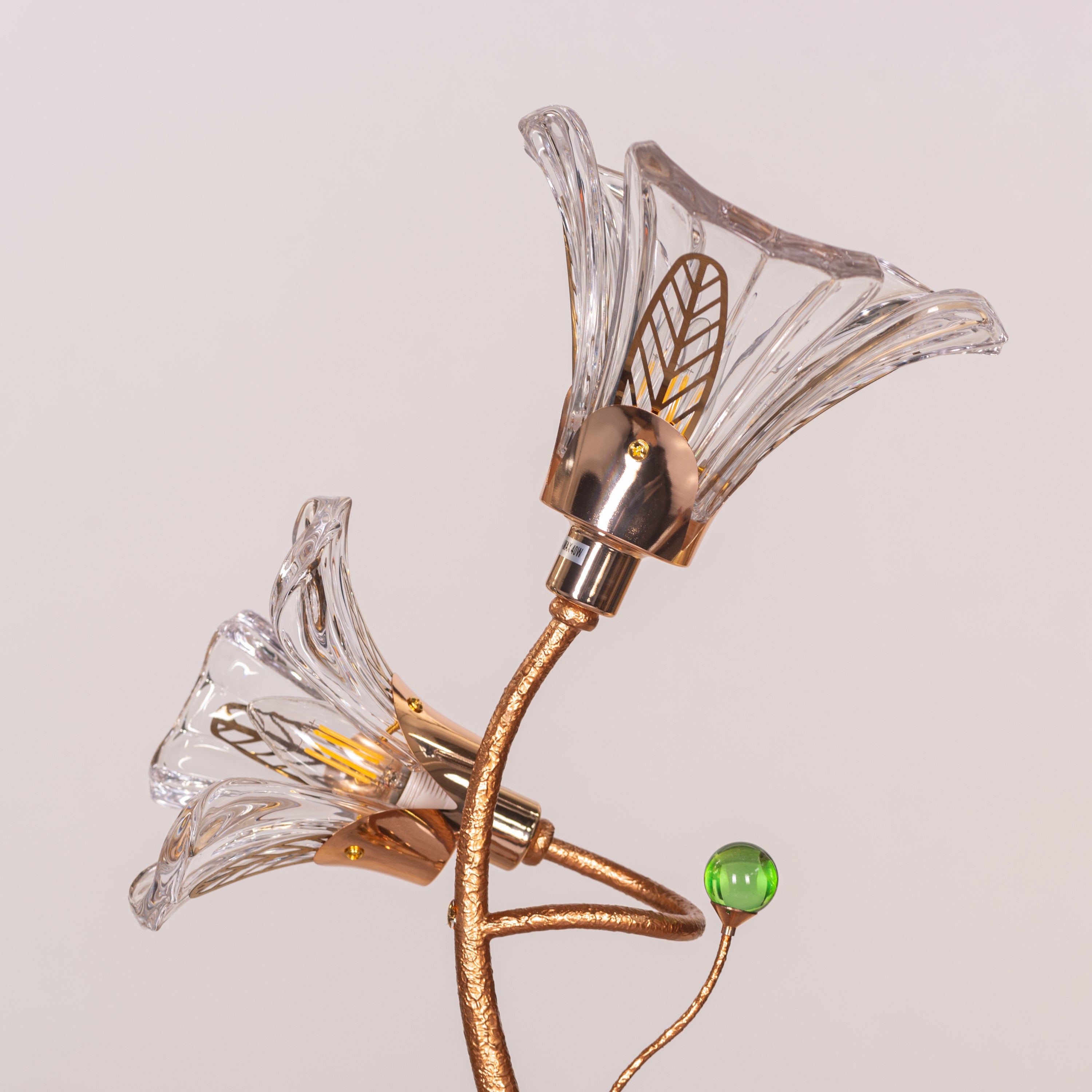 Harubana Grace (Rose Gold, Clear Amber) Textured Glass Table Lamp