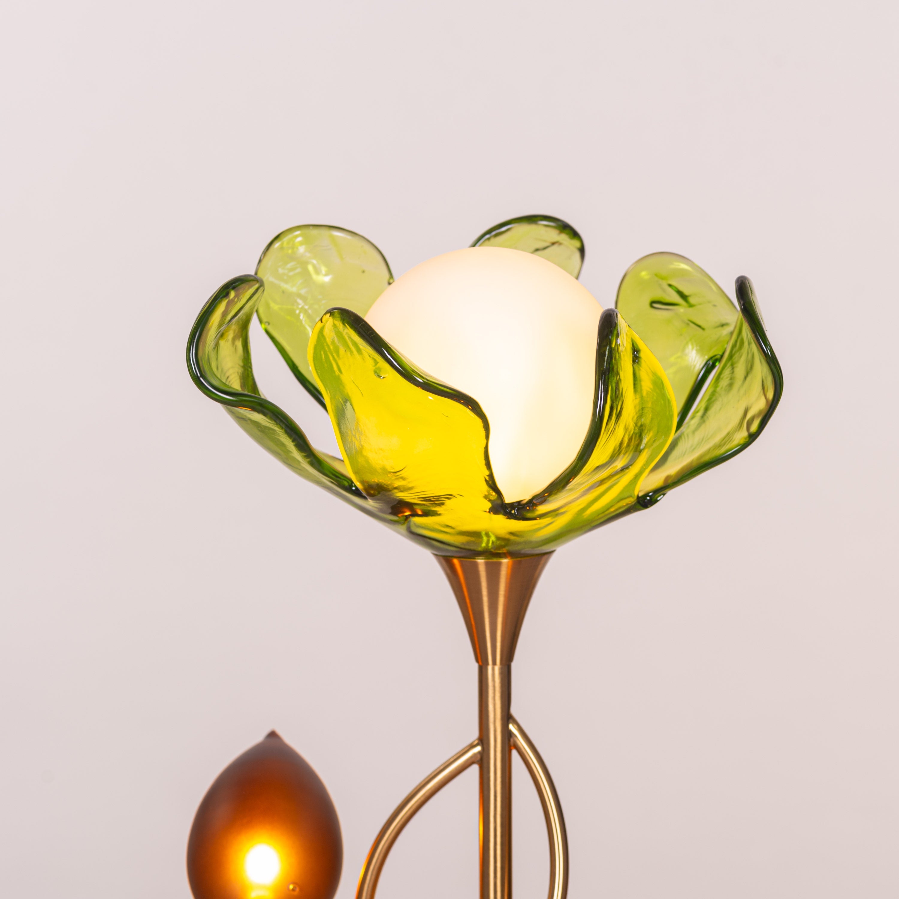 Midori Grace (Gold, Green & Amber) Tinted Glass Table Lamp