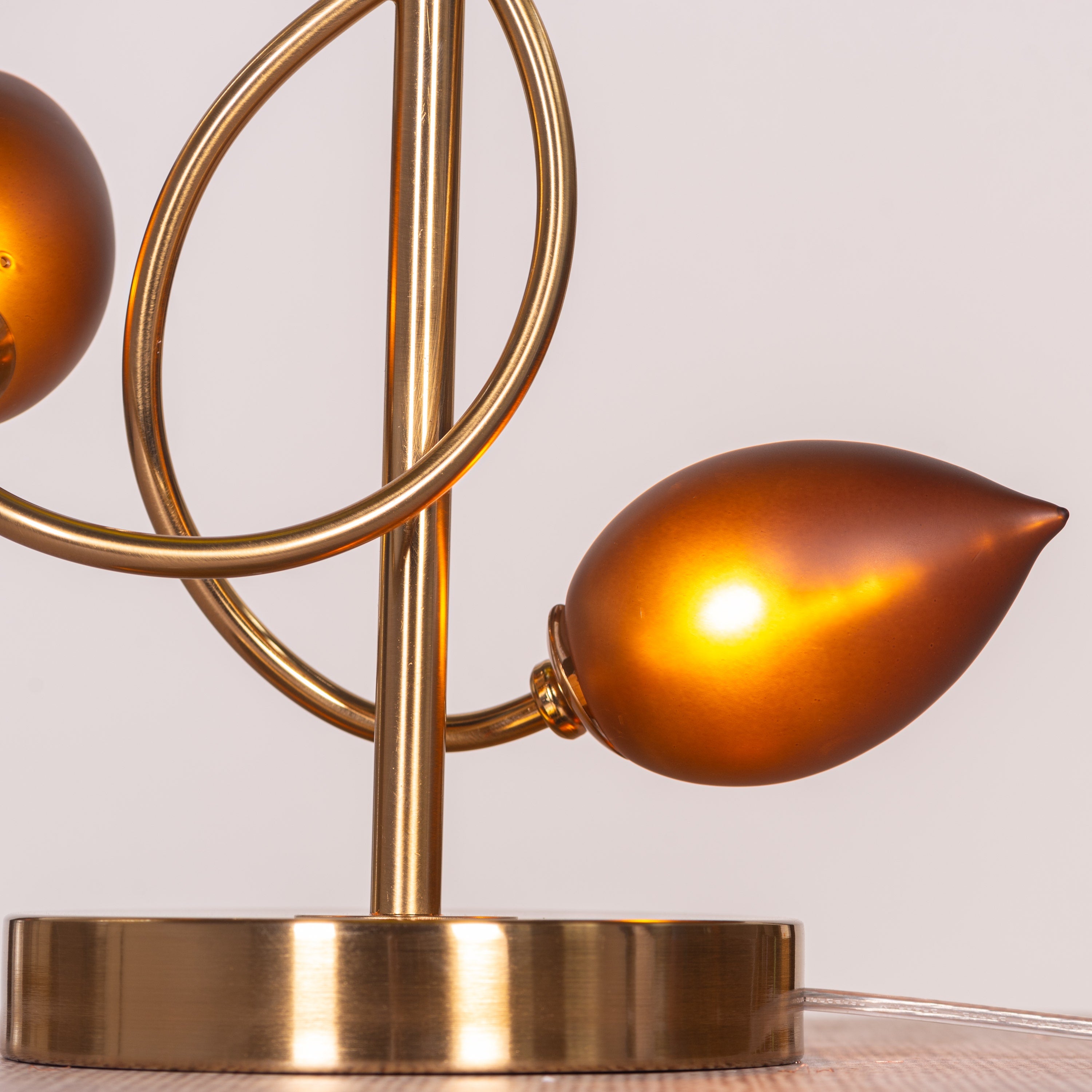 Midori Grace (Gold, Green & Amber) Tinted Glass Table Lamp