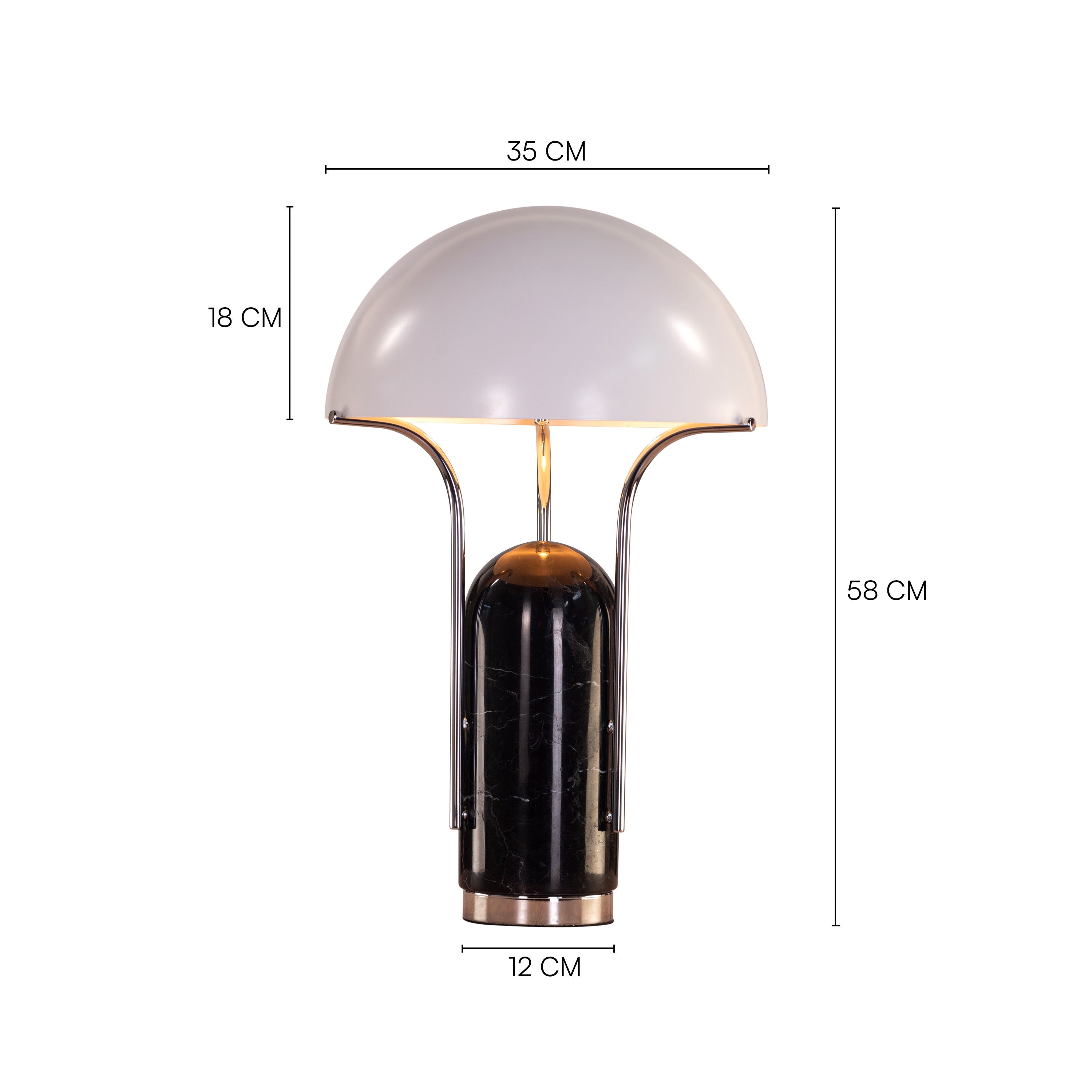 Painkiller (Black, White) Marble Table Lamp