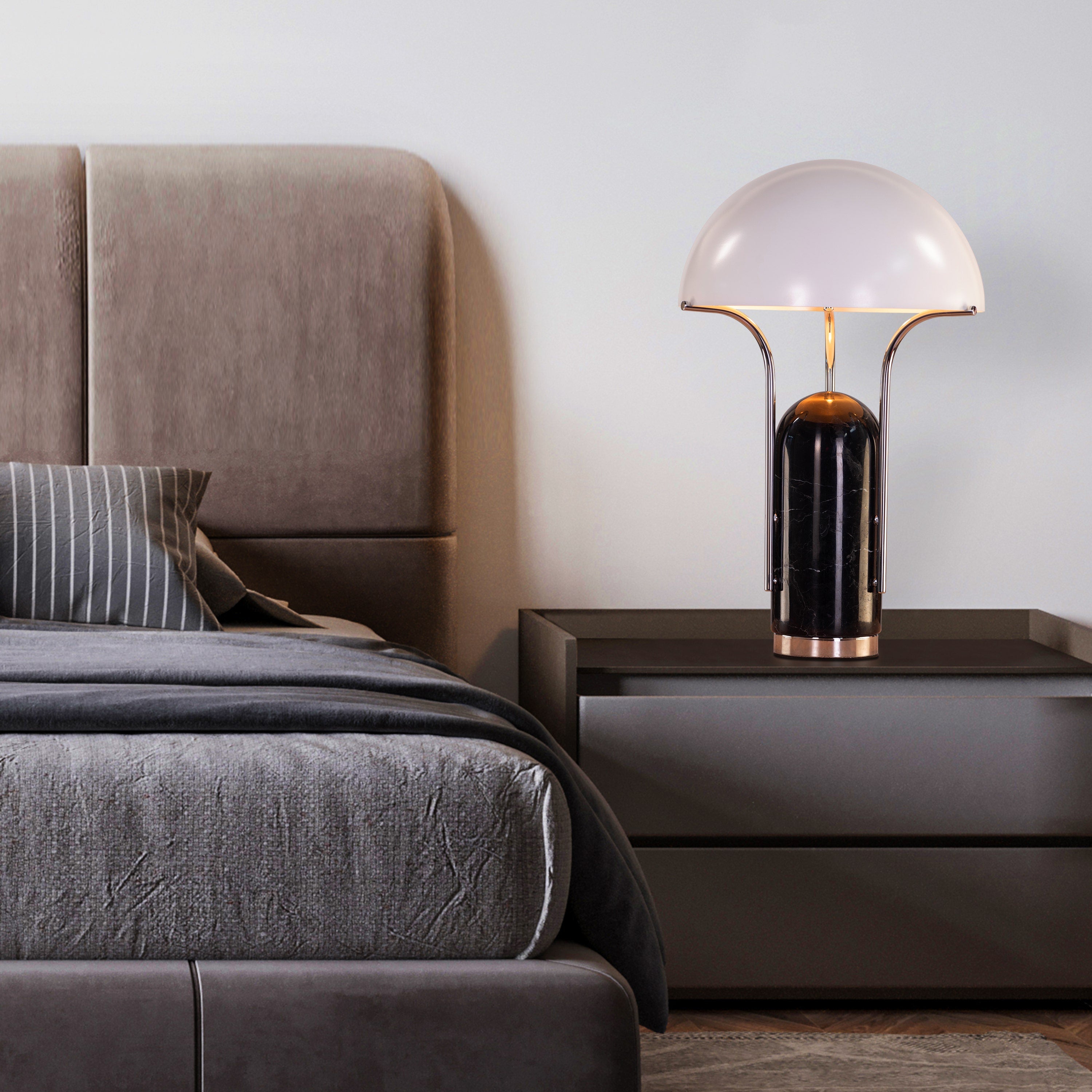 Painkiller (Black, White) Marble Table Lamp