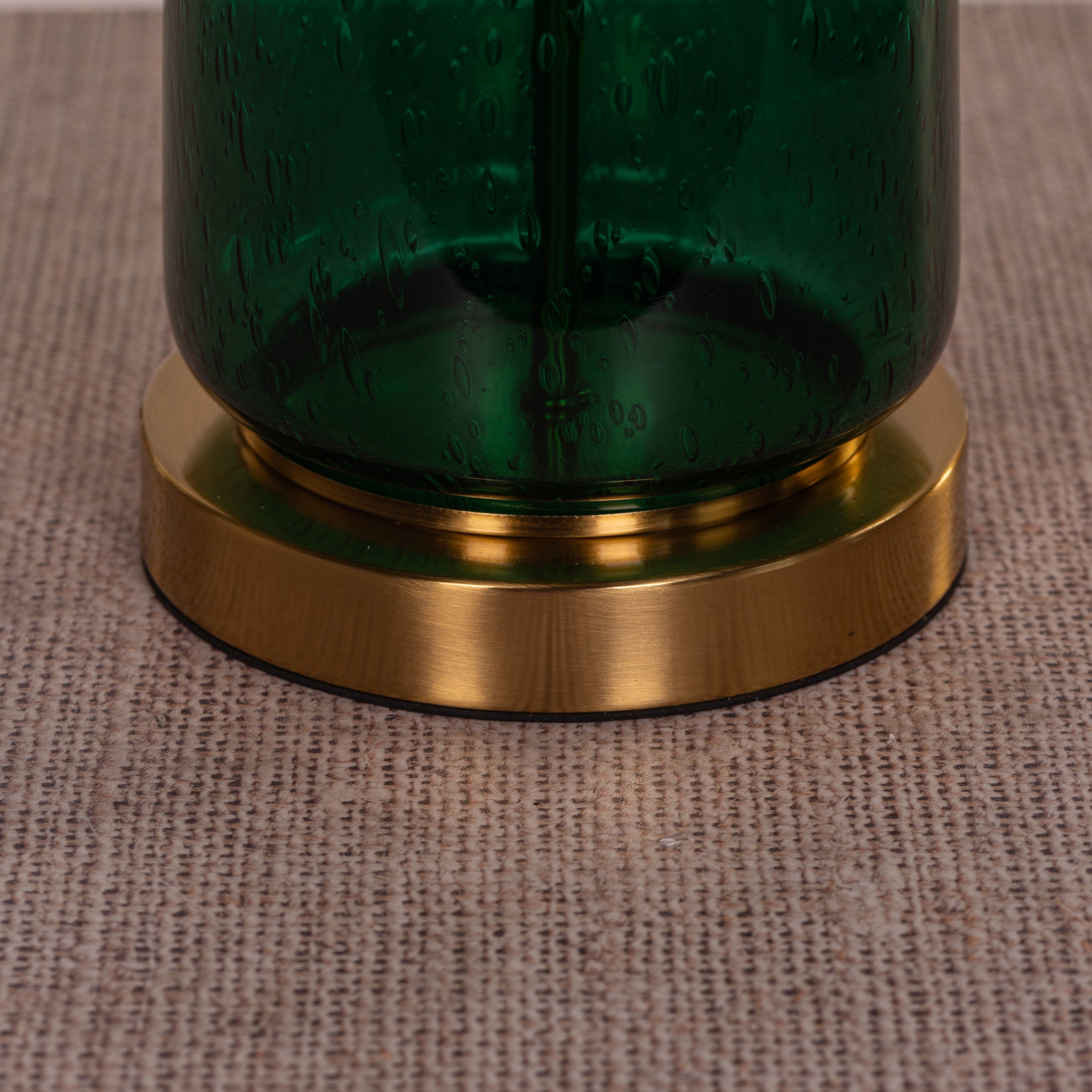 Cake By The Ocean (Green, Silver) Tinted Glass Table Lamp