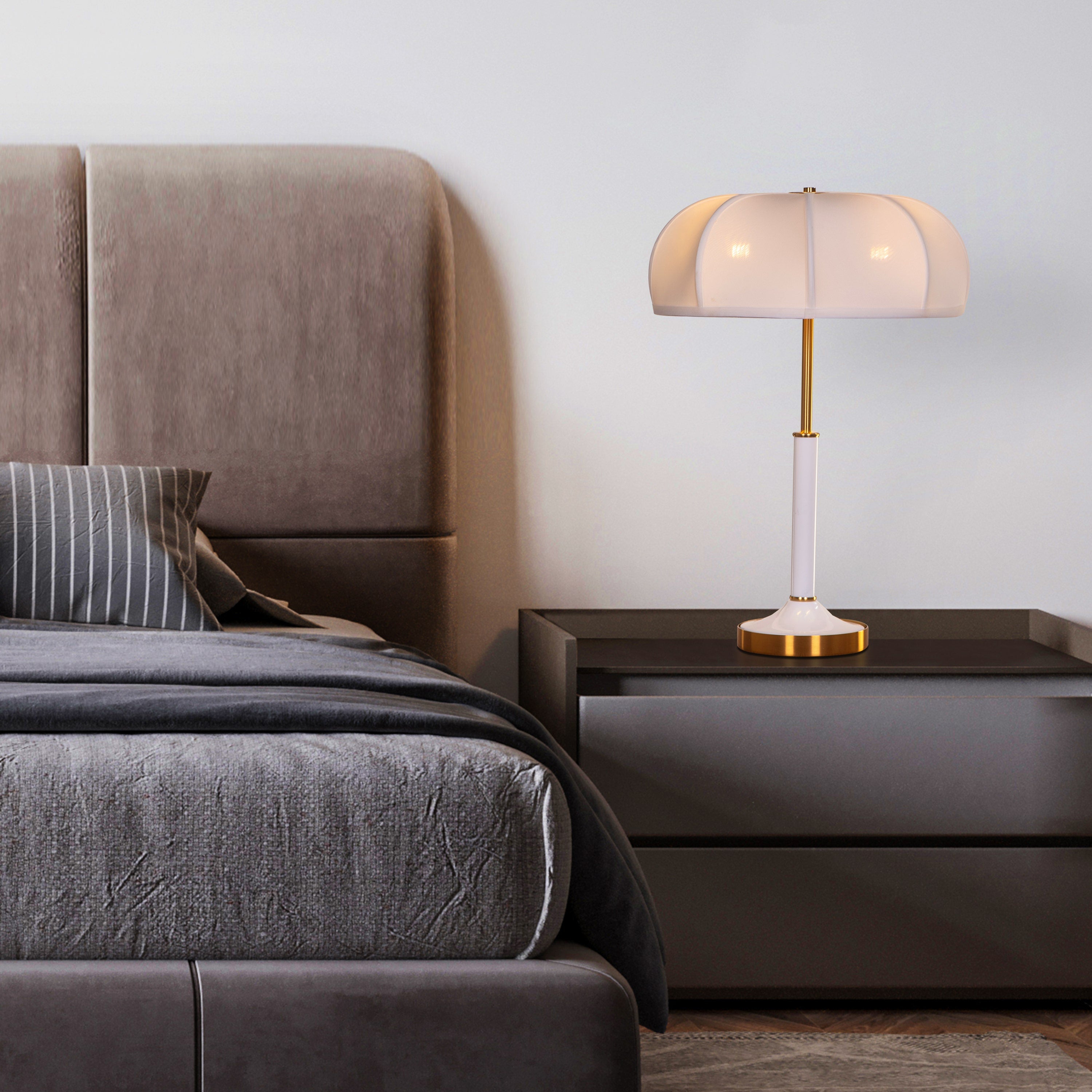 Damsel Duty (Gold, White) Table Lamp