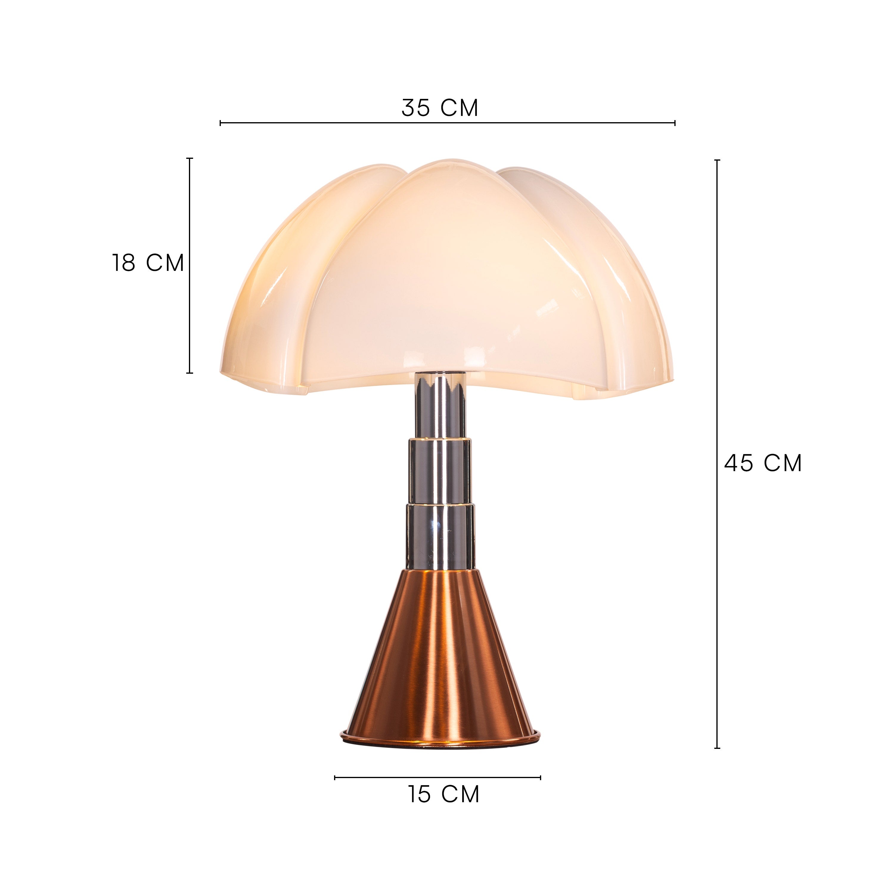 Luminara (Copper, White) Tinted Glass Table Lamp