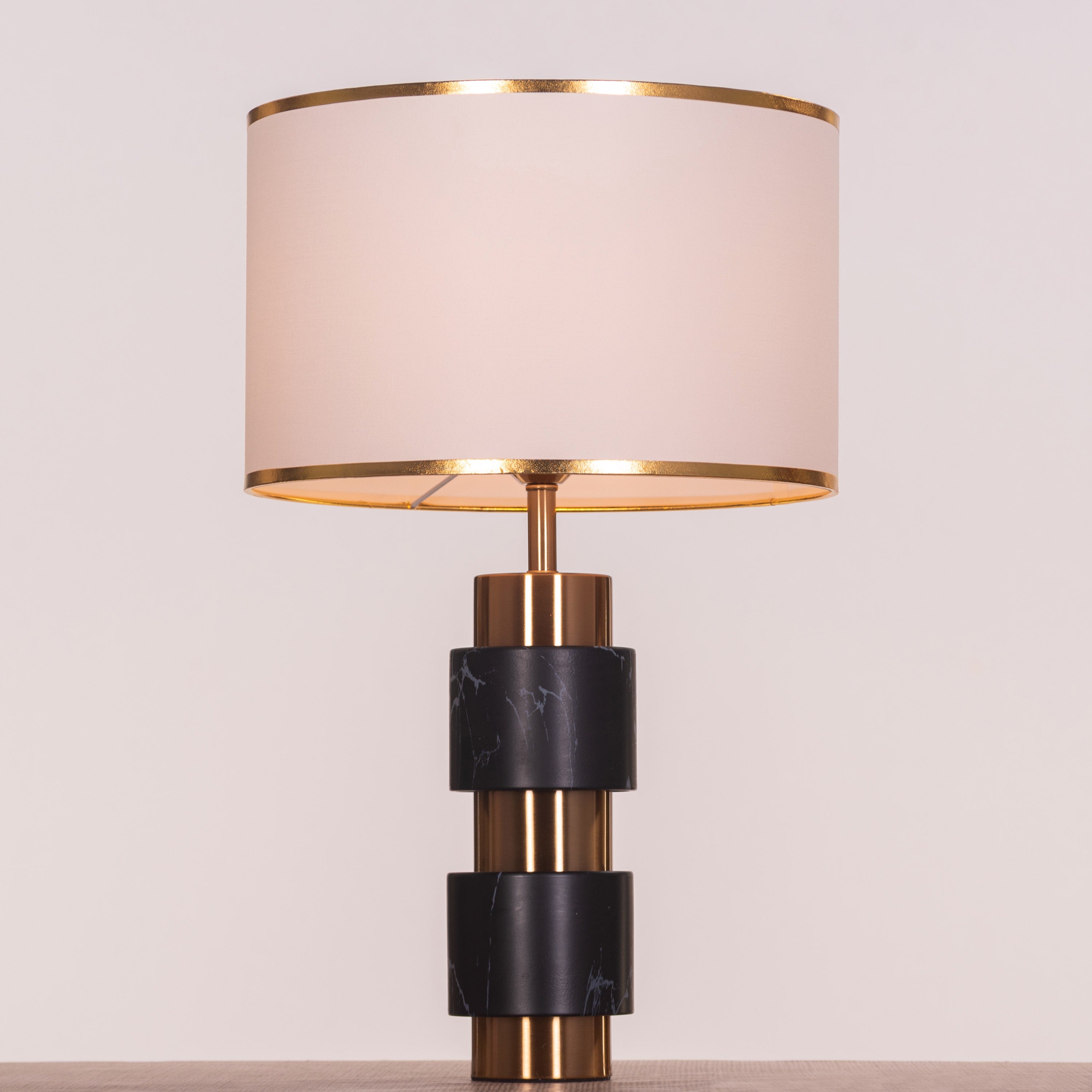 Road Ahead (Gold, Black, White) Metal Table Lamp