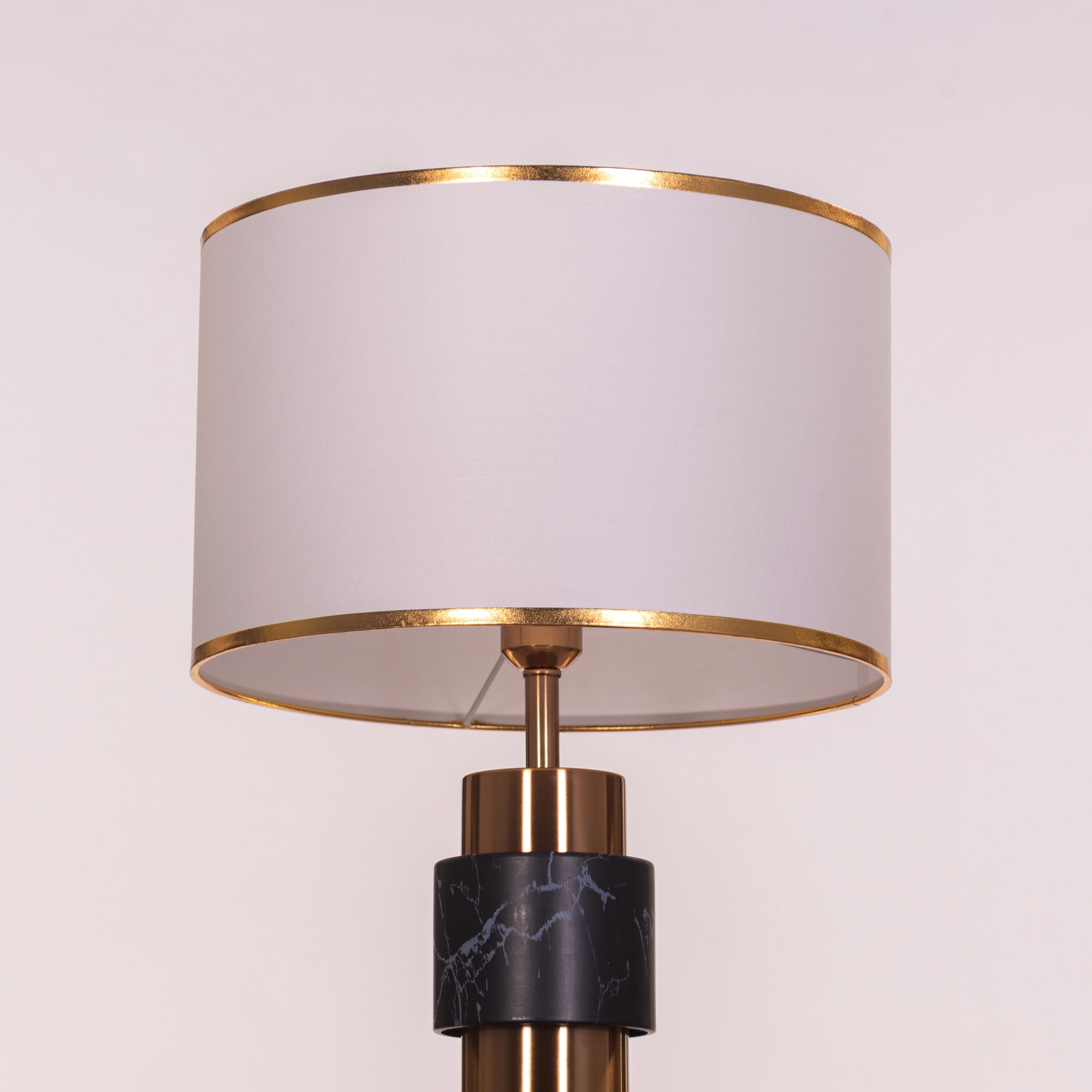 Road Ahead (Gold, Black, White) Metal Table Lamp