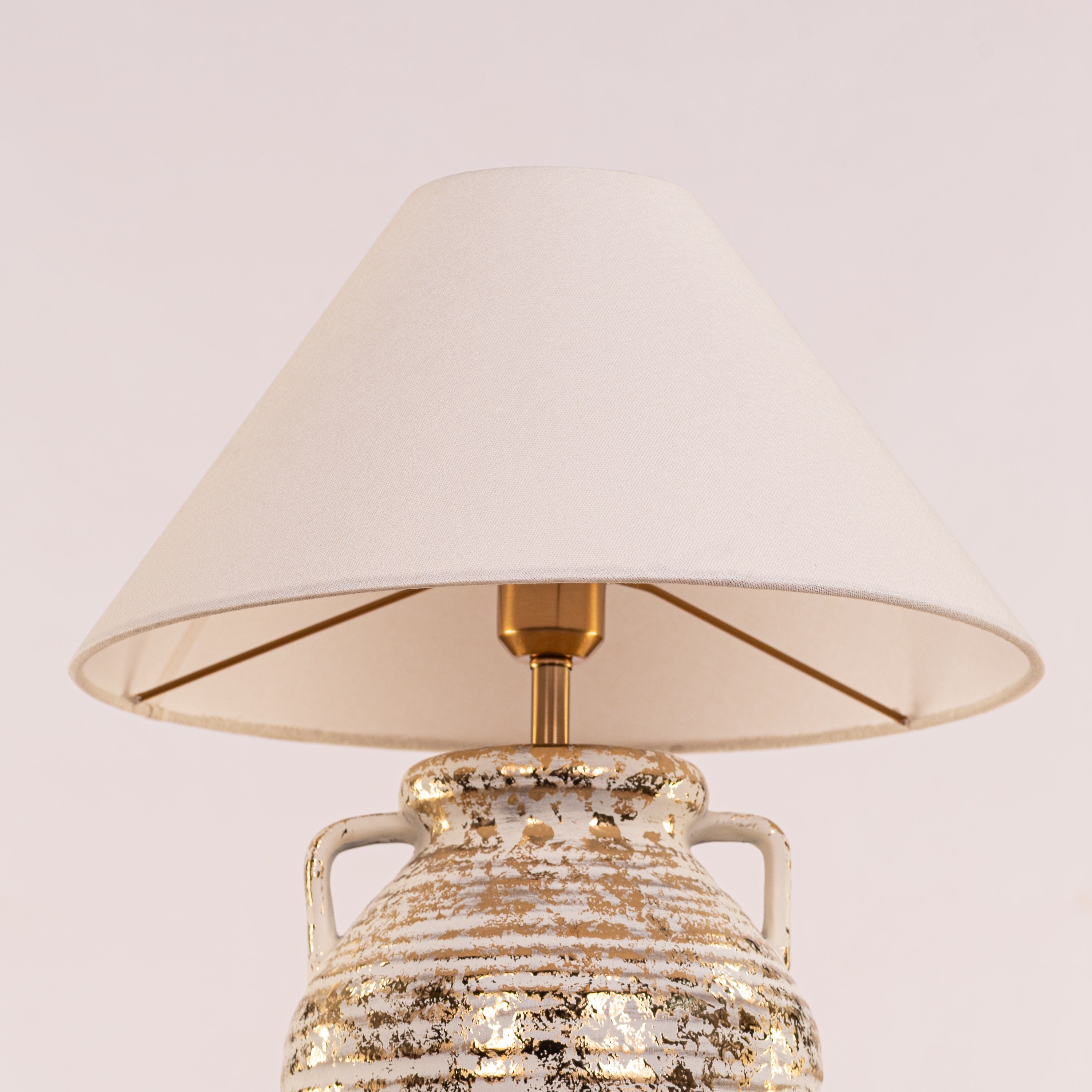 Velera (White, Gold) Fabric Table Lamp