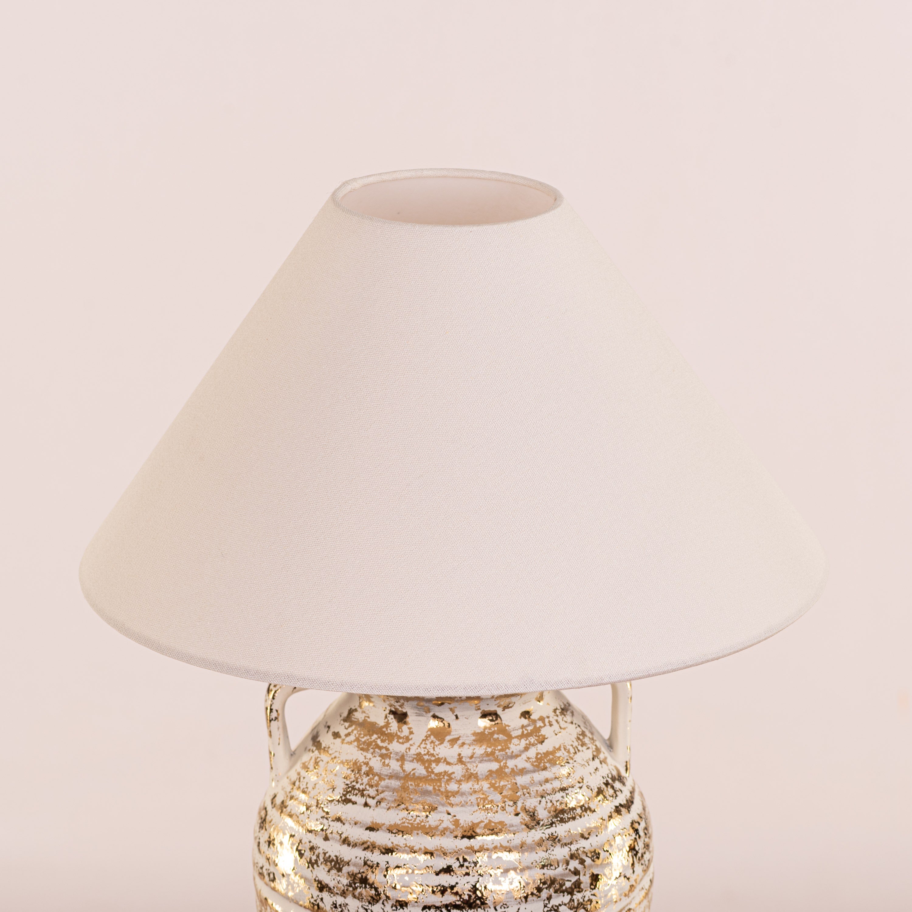 Velera (White, Gold) Fabric Table Lamp