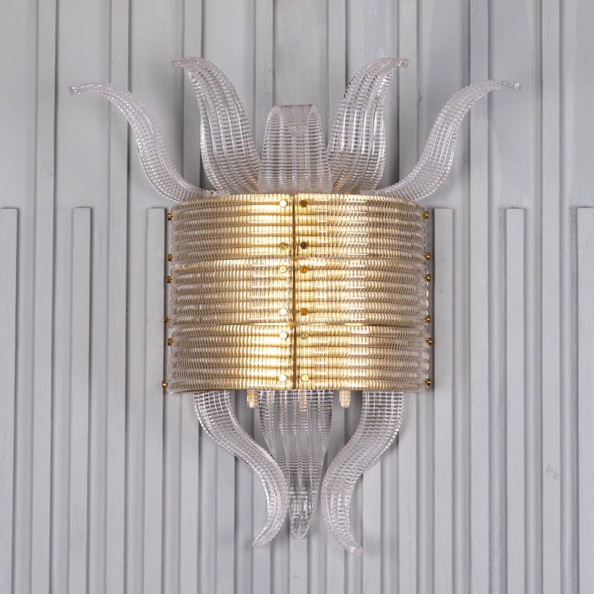 Seat At The Table (Gold) Textured Glass Wall Light