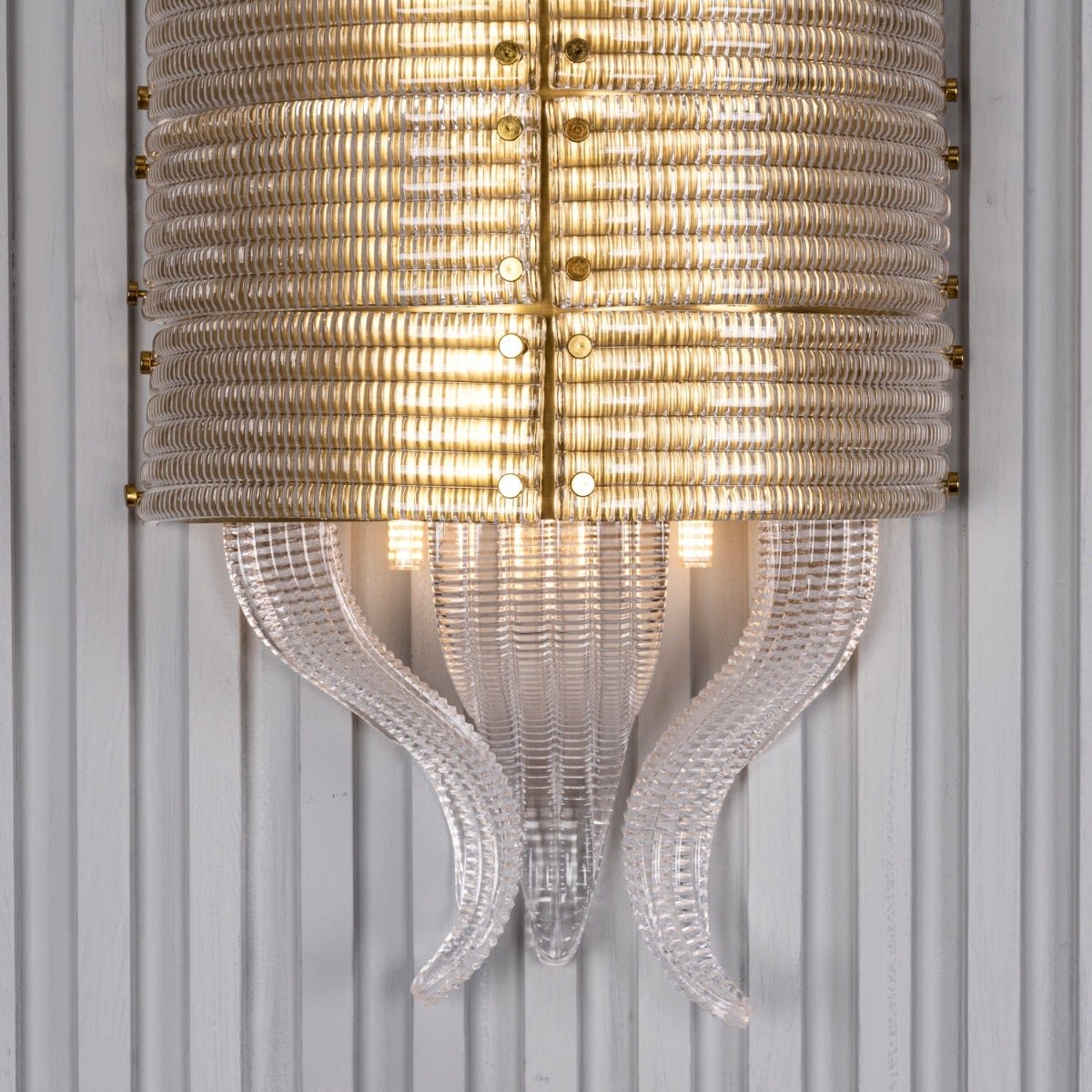 Seat At The Table (Gold) Textured Glass Wall Light