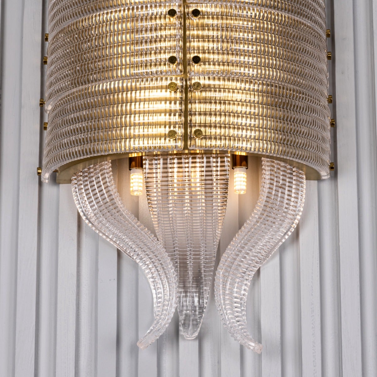 Seat At The Table (Gold) Textured Glass Wall Light