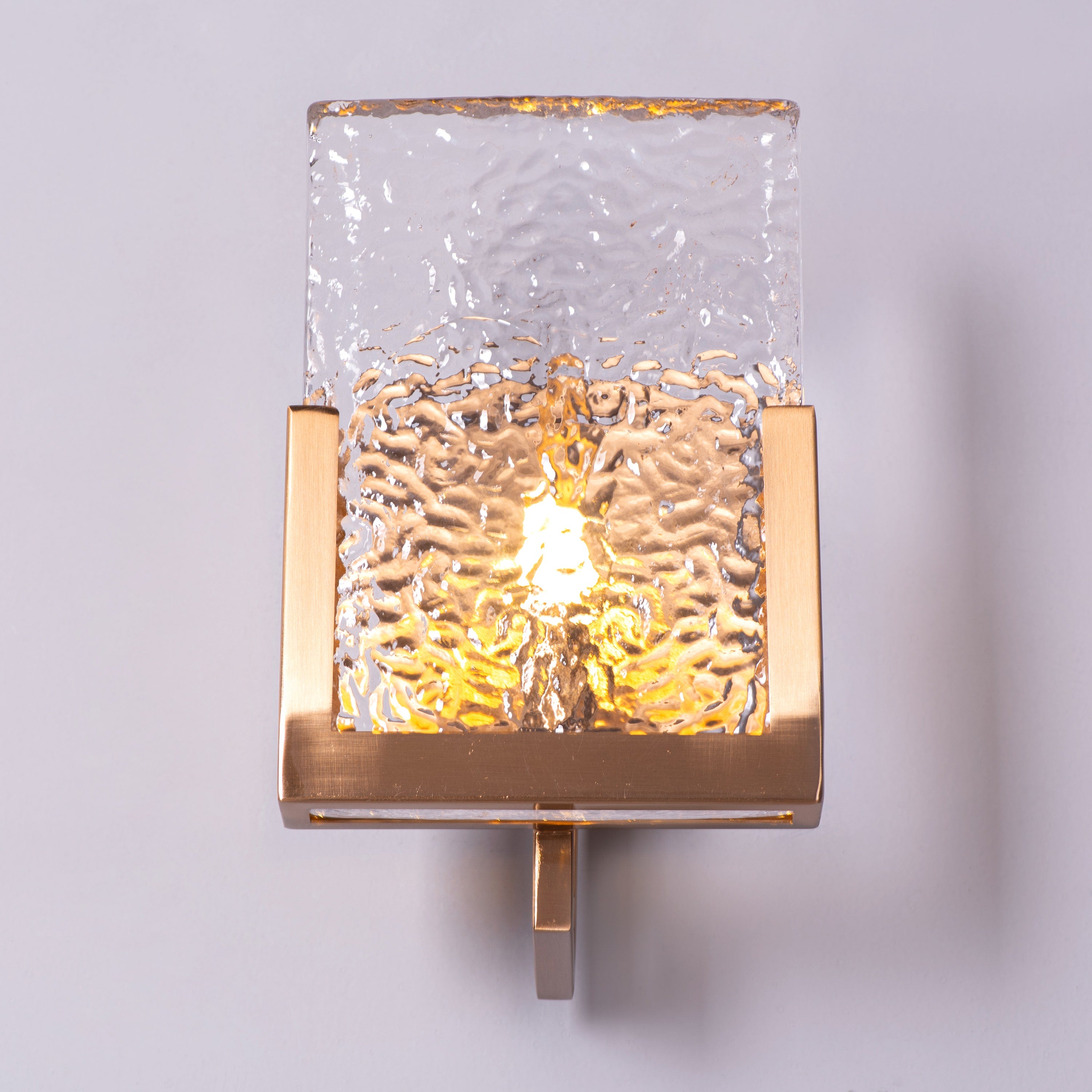 Legacy Signature (Square, Gold) Textured Glass Wall Light