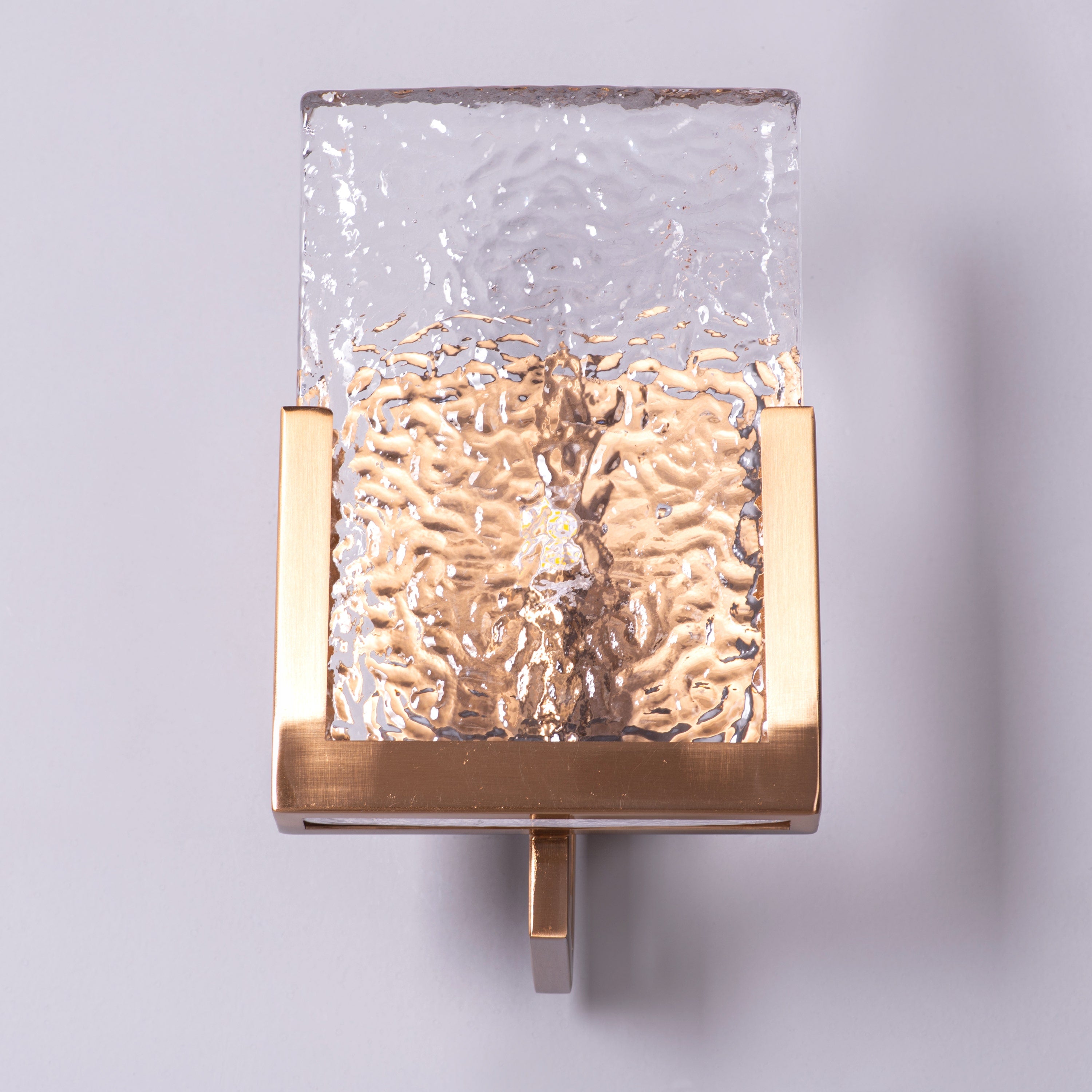 Legacy Signature (Square, Gold) Textured Glass Wall Light