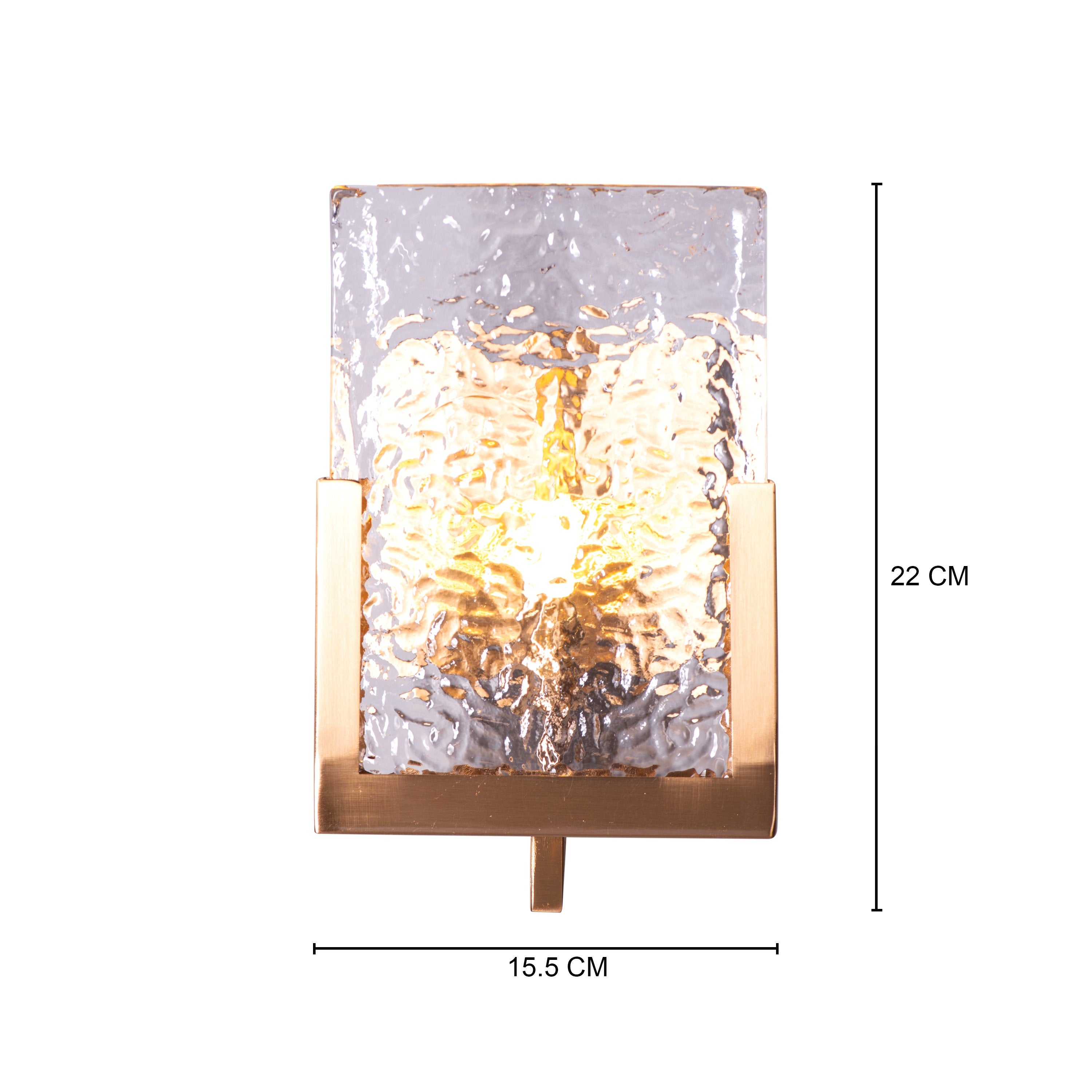 Legacy Signature (Square, Gold) Textured Glass Wall Light