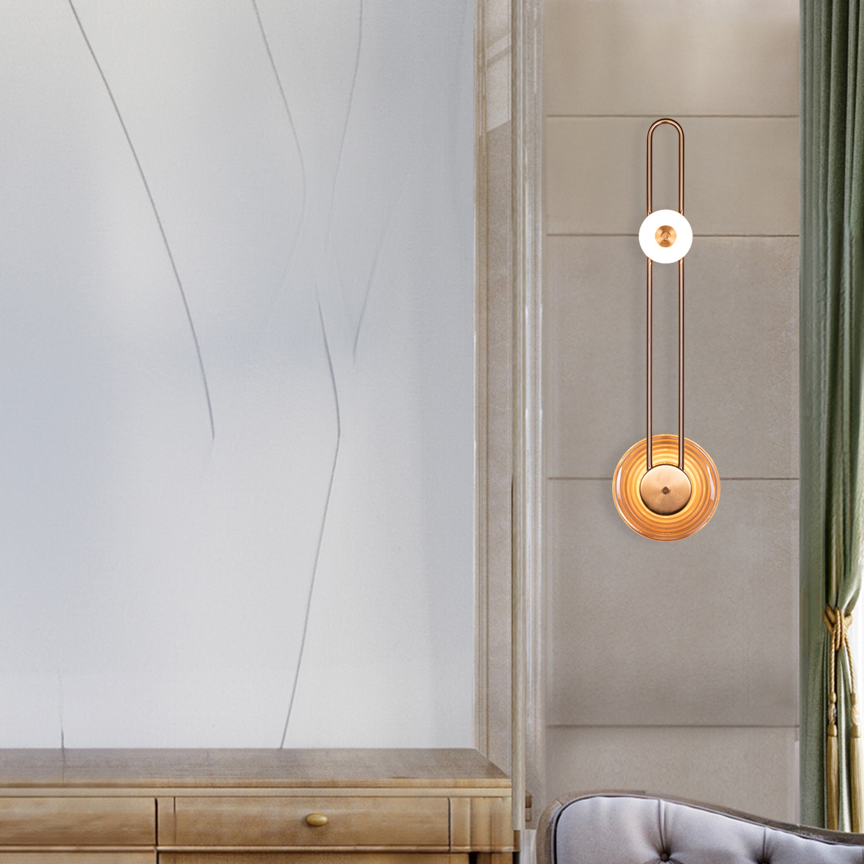 Sunkissed (Gold, Amber, 3 Color LED) Wall Light