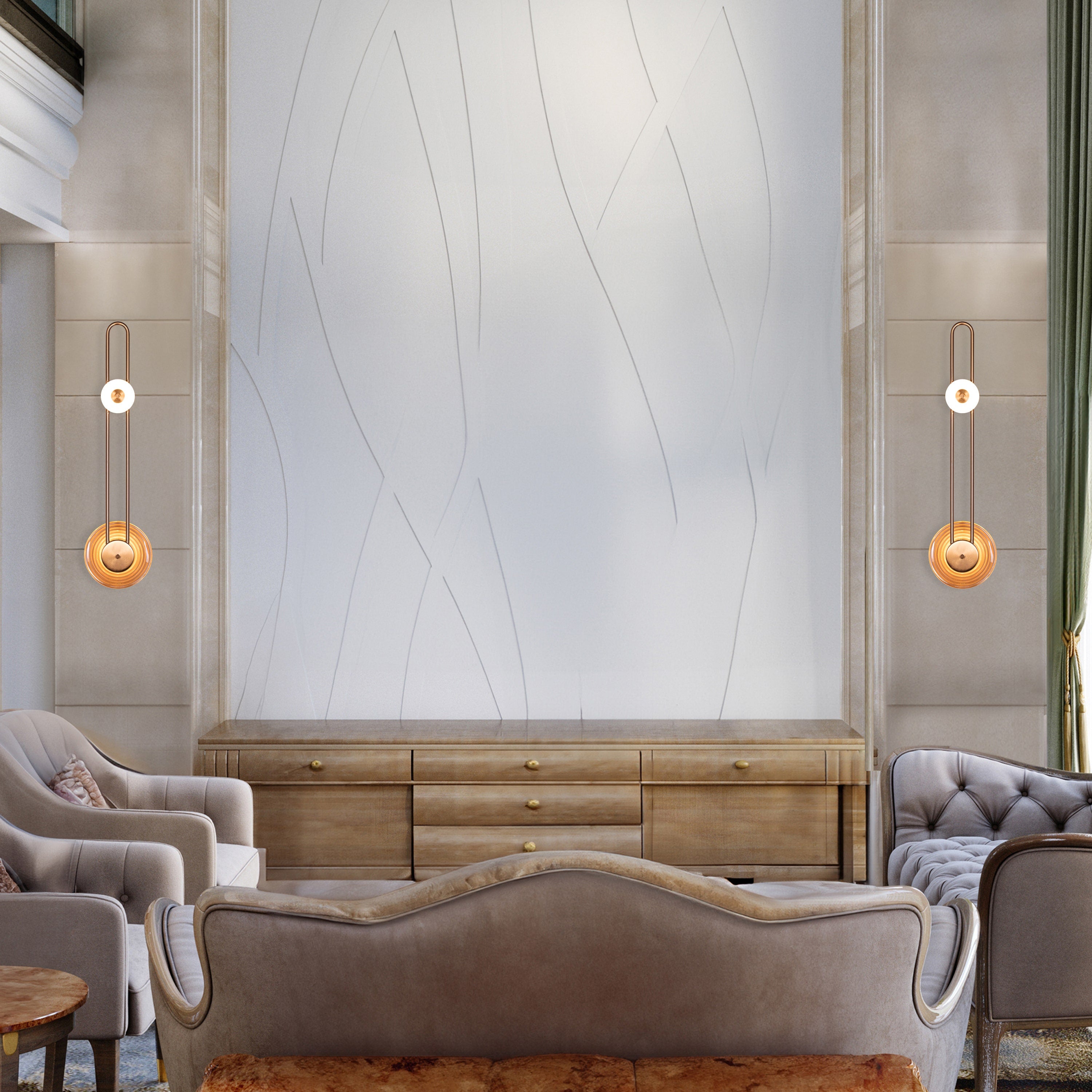 Sunkissed (Gold, Amber, 3 Color LED) Wall Light