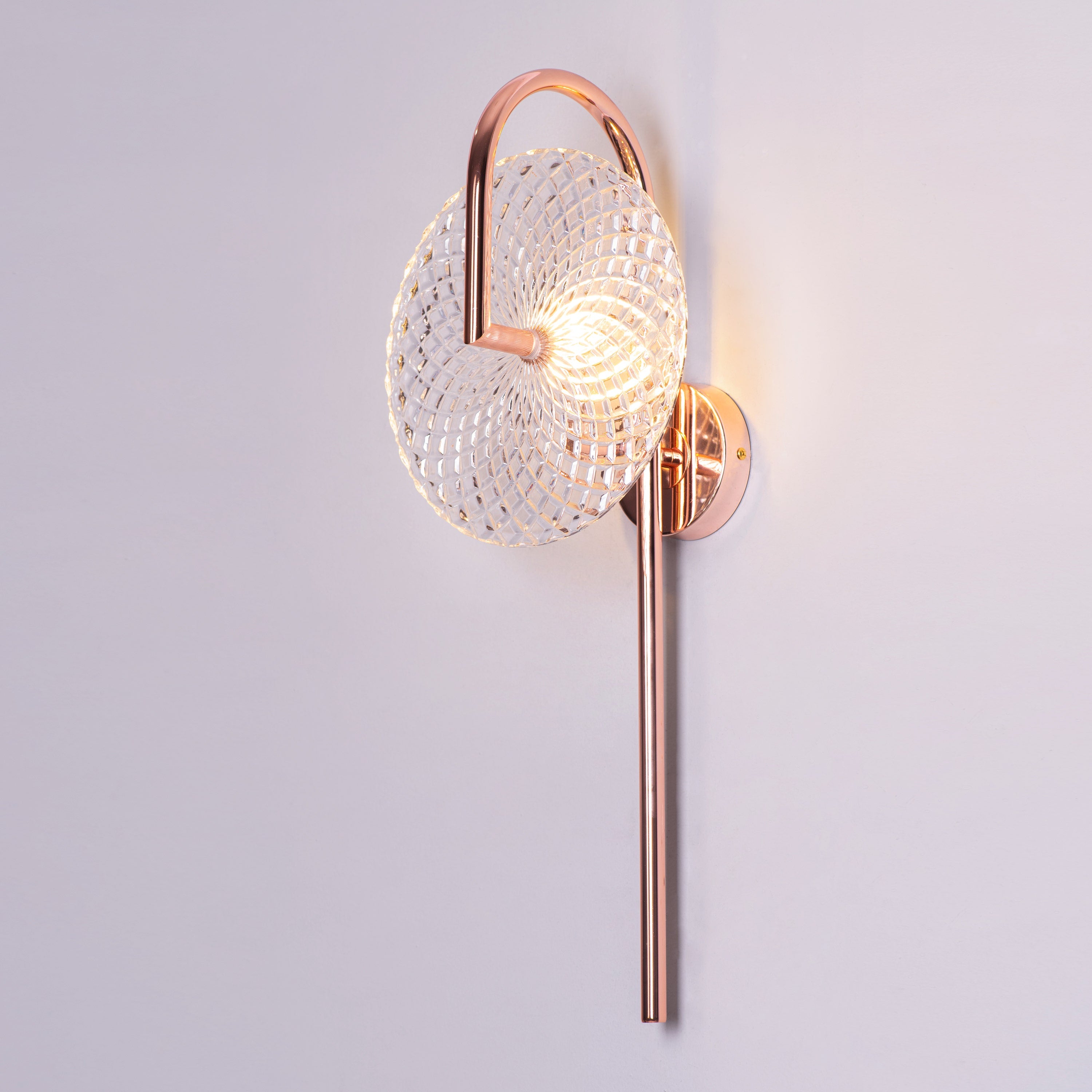 Call Your Name (Rose Gold) Textured Glass Wall Light