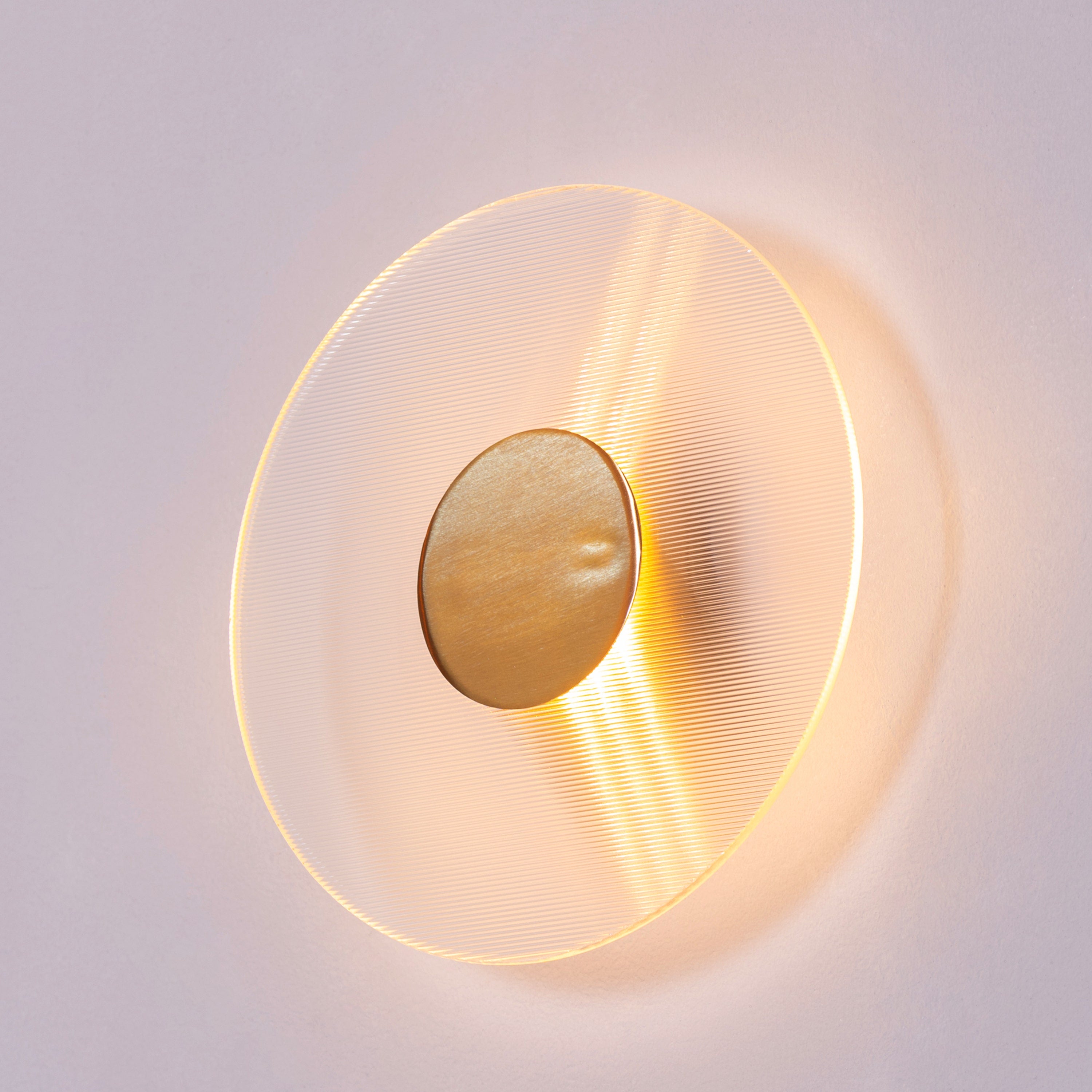 Read Me Down (Gold/Clear) 3 Color LED Textured Glass Wall Light