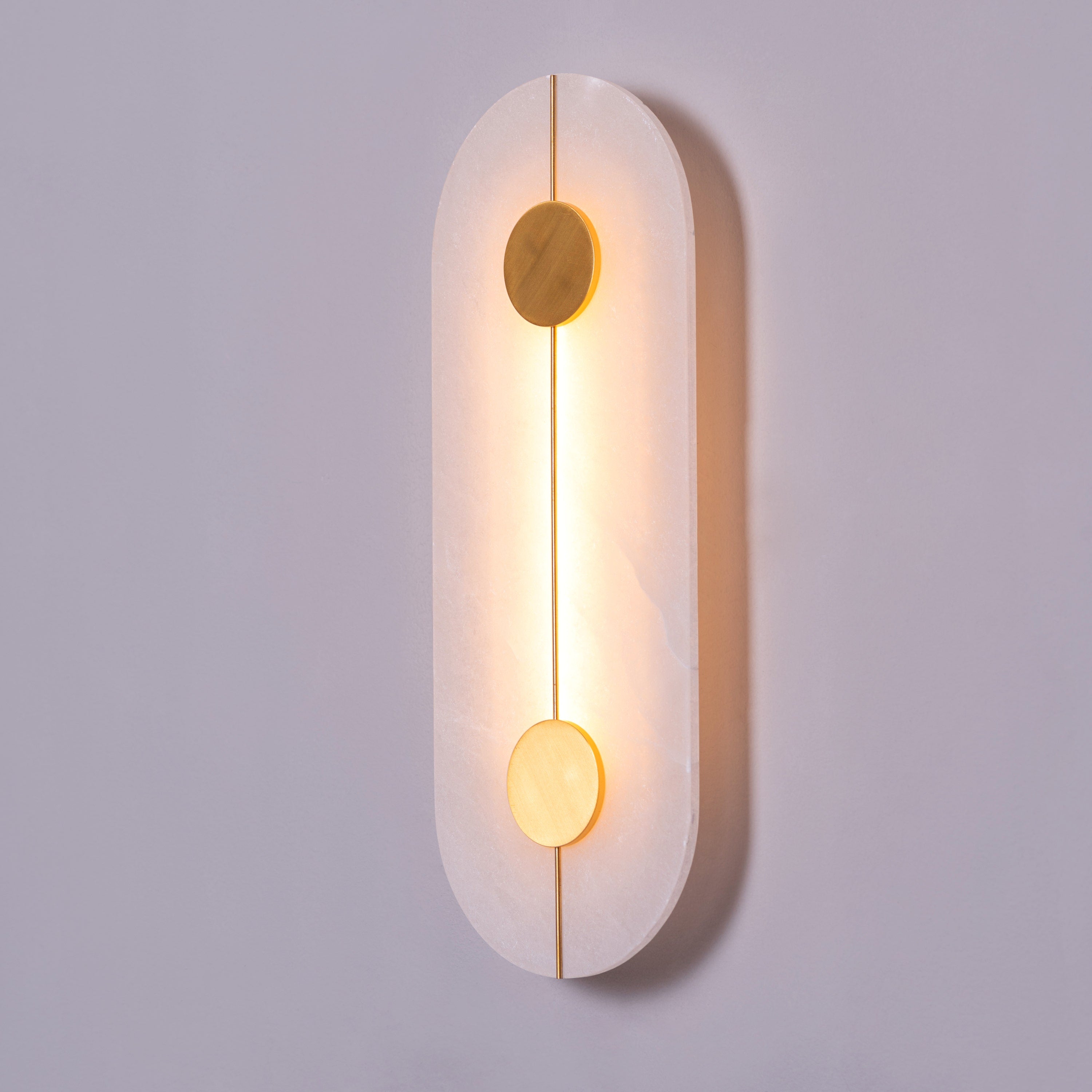 Long Story Short (Gold/White) Built-In LED Alabaster Wall Light