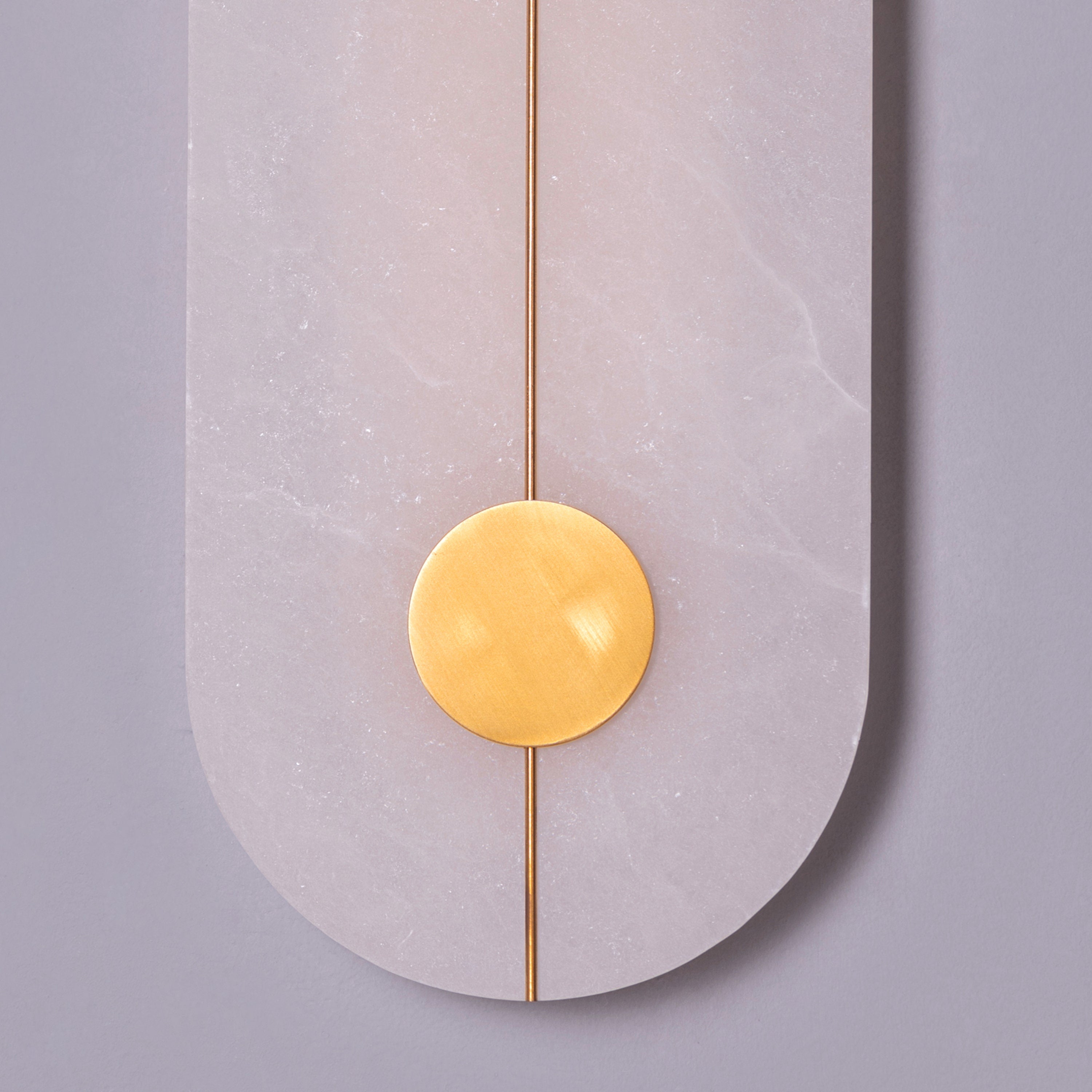 Long Story Short (Gold/White) Built-In LED Alabaster Wall Light