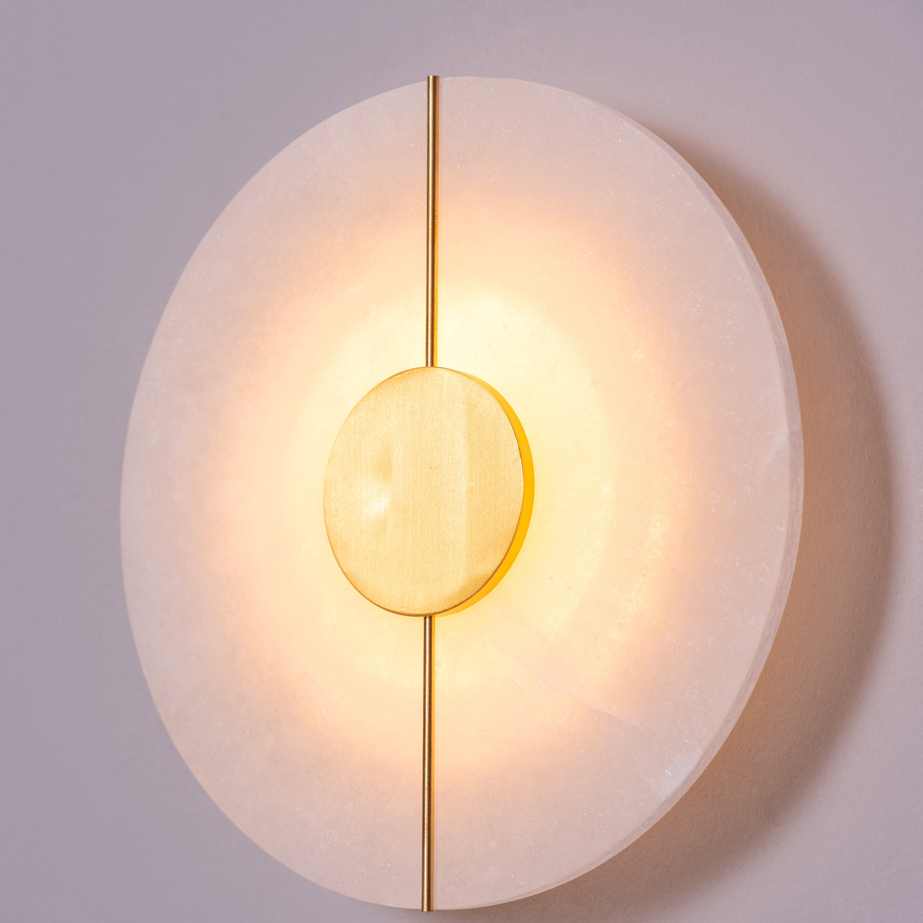 Boomerang (Gold, White) Built-In LED Alabaster Wall Light