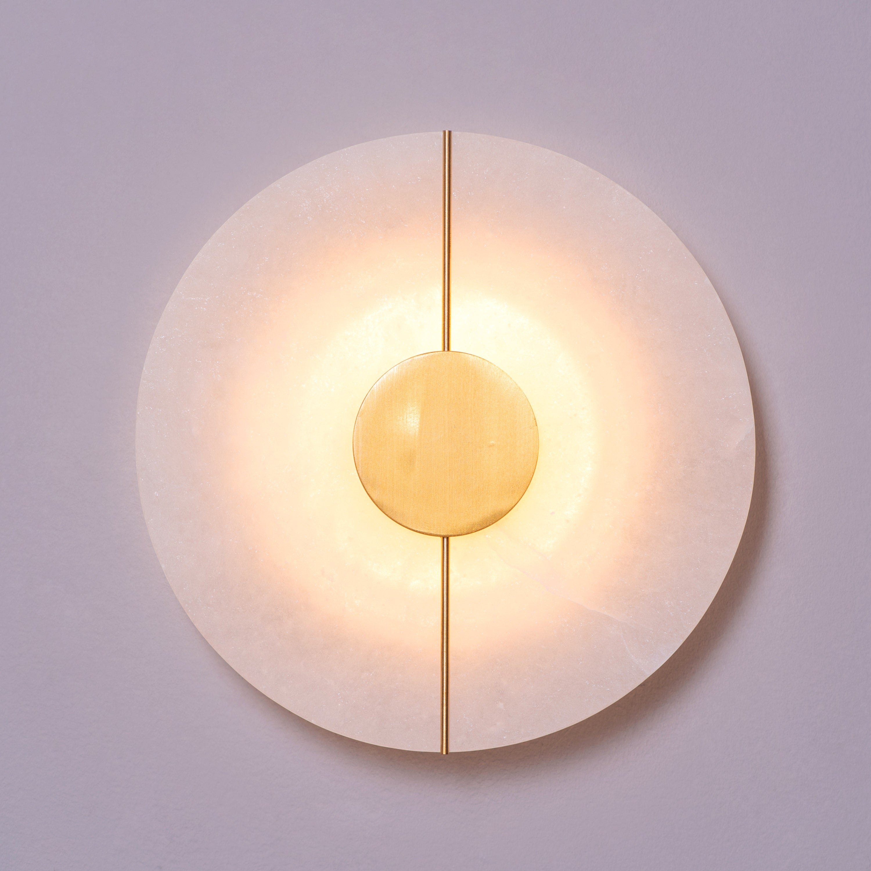 Boomerang (Gold, White) Built-In LED Alabaster Wall Light