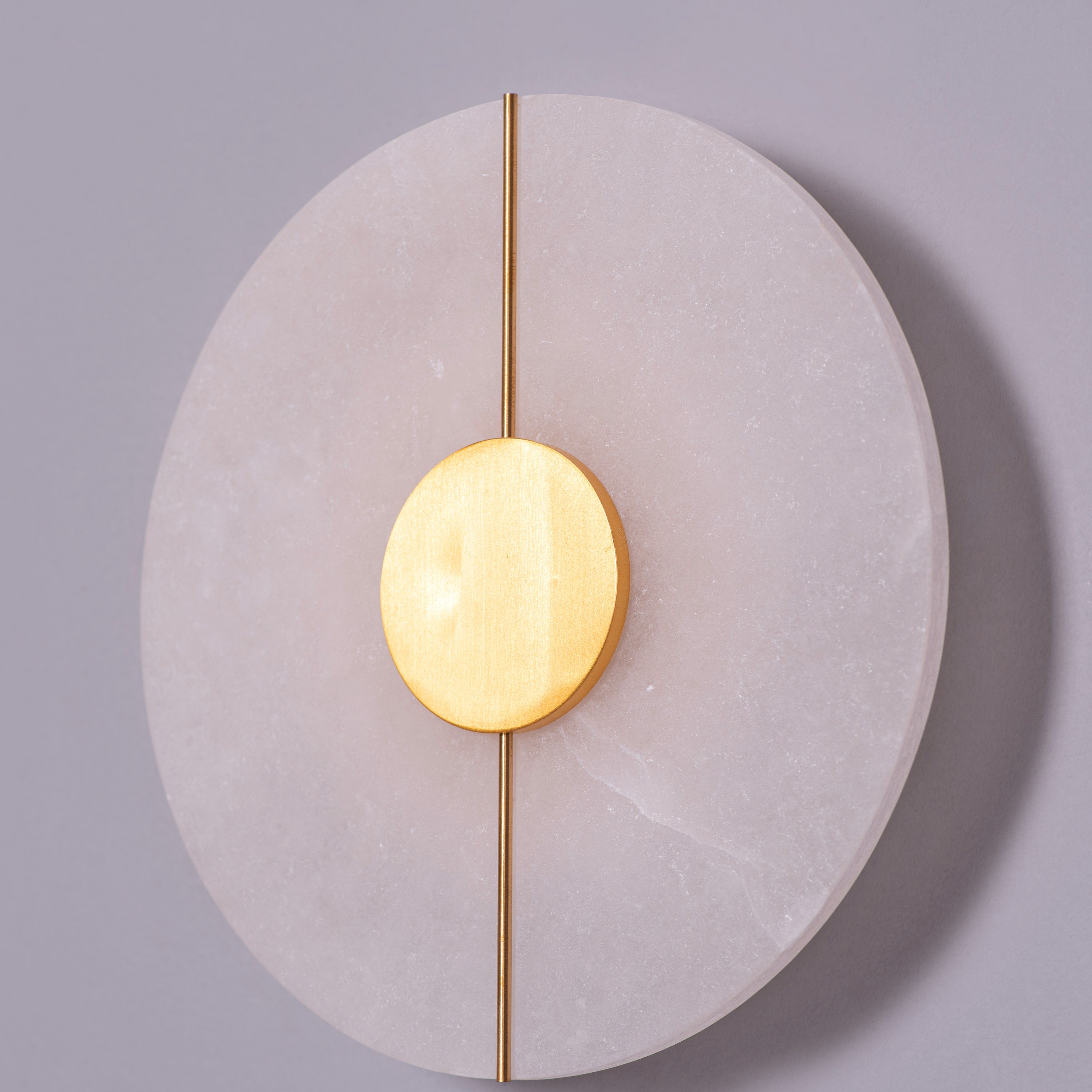 Boomerang (Gold, White) Built-In LED Alabaster Wall Light