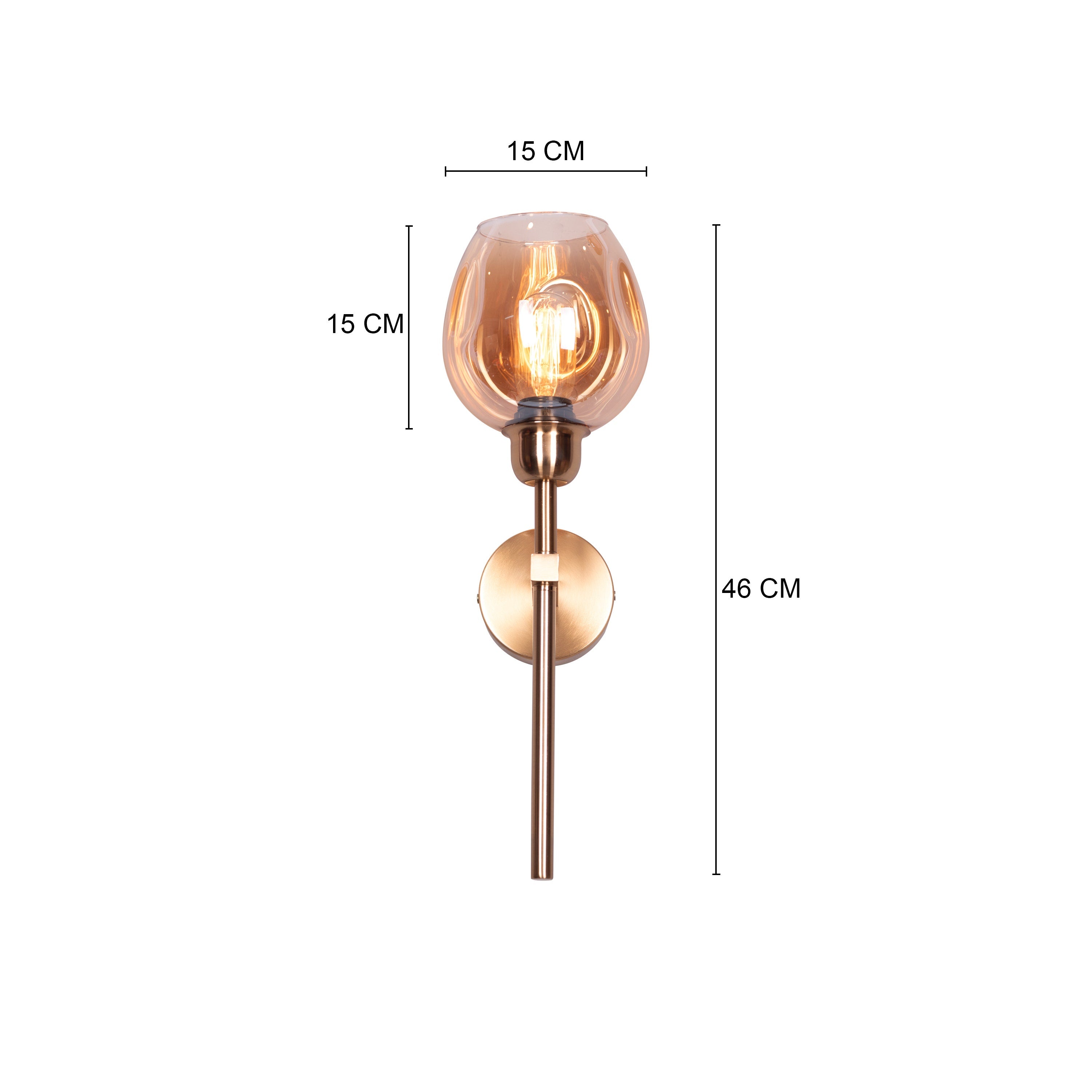 Mykonos Memories (Gold, Amber) Clear Glass Wall Light