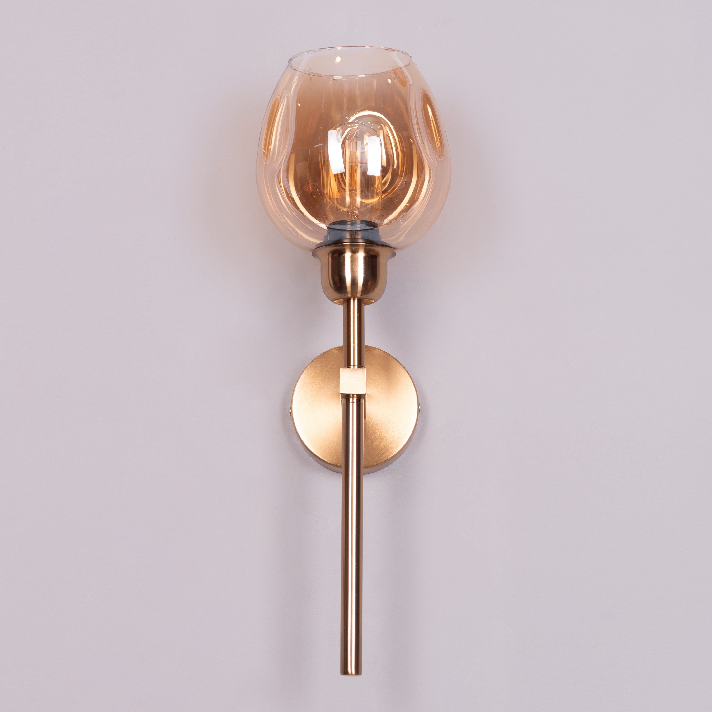 Mykonos Memories (Gold, Amber) Clear Glass Wall Light