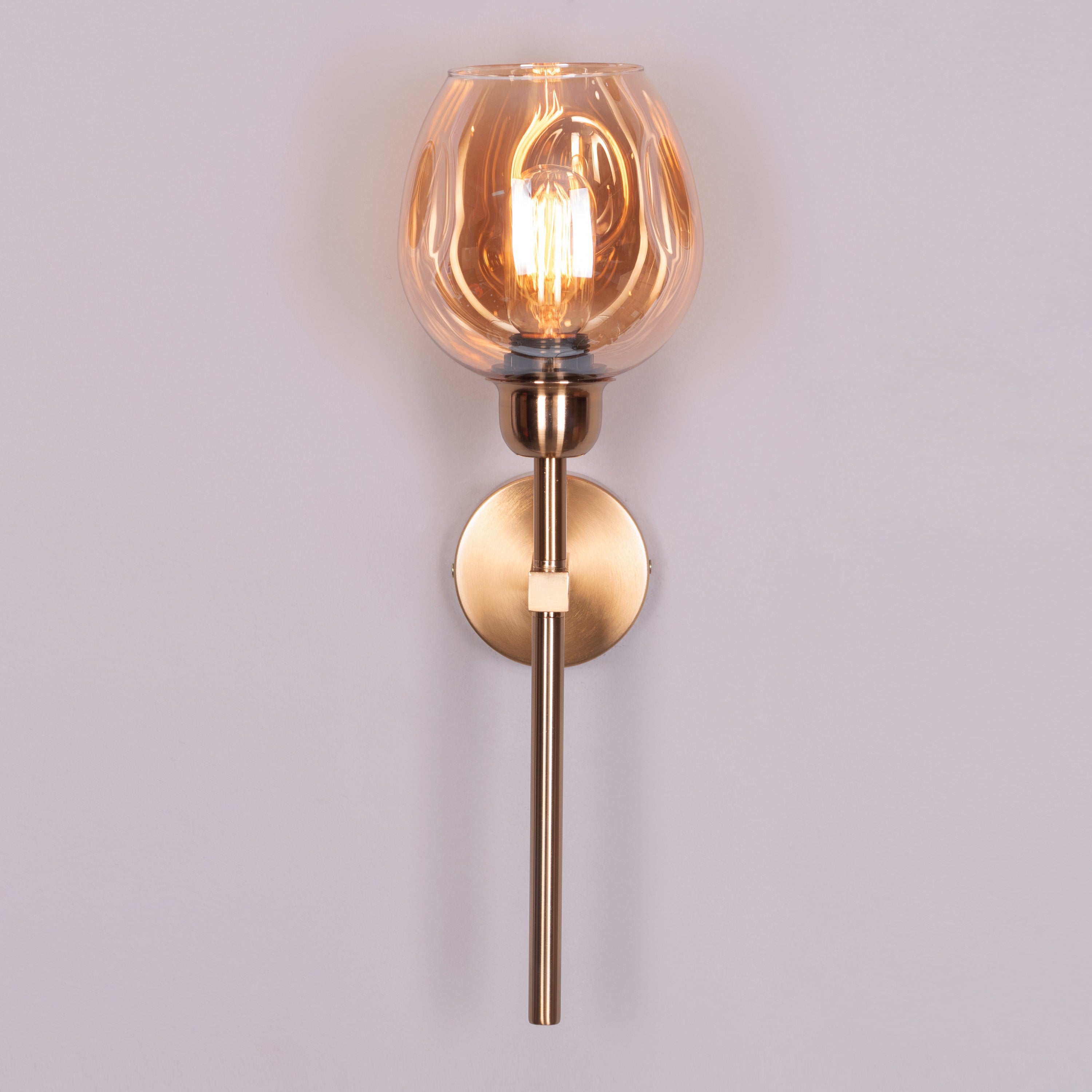 Mykonos Memories (Gold, Amber) Clear Glass Wall Light