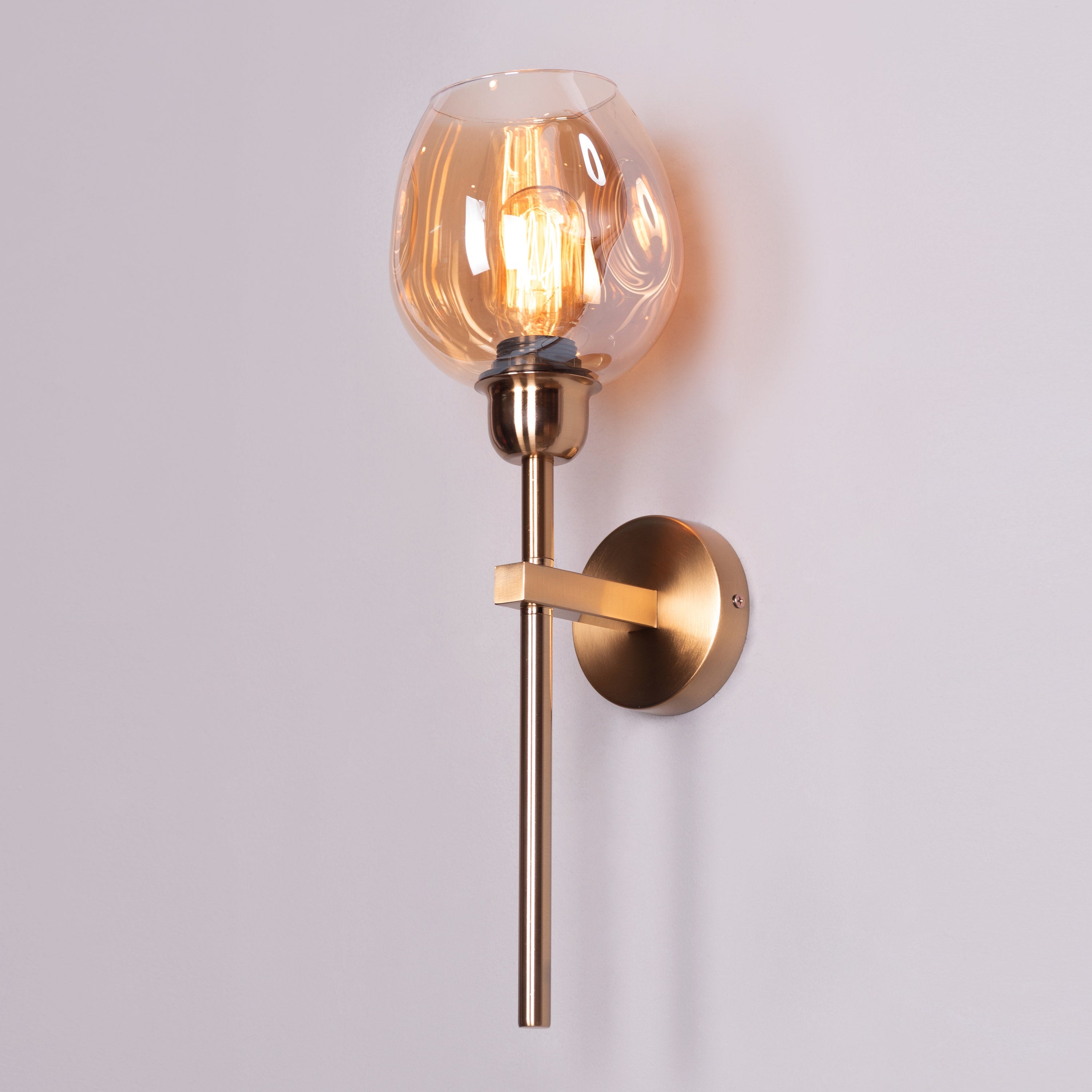 Mykonos Memories (Gold, Amber) Clear Glass Wall Light