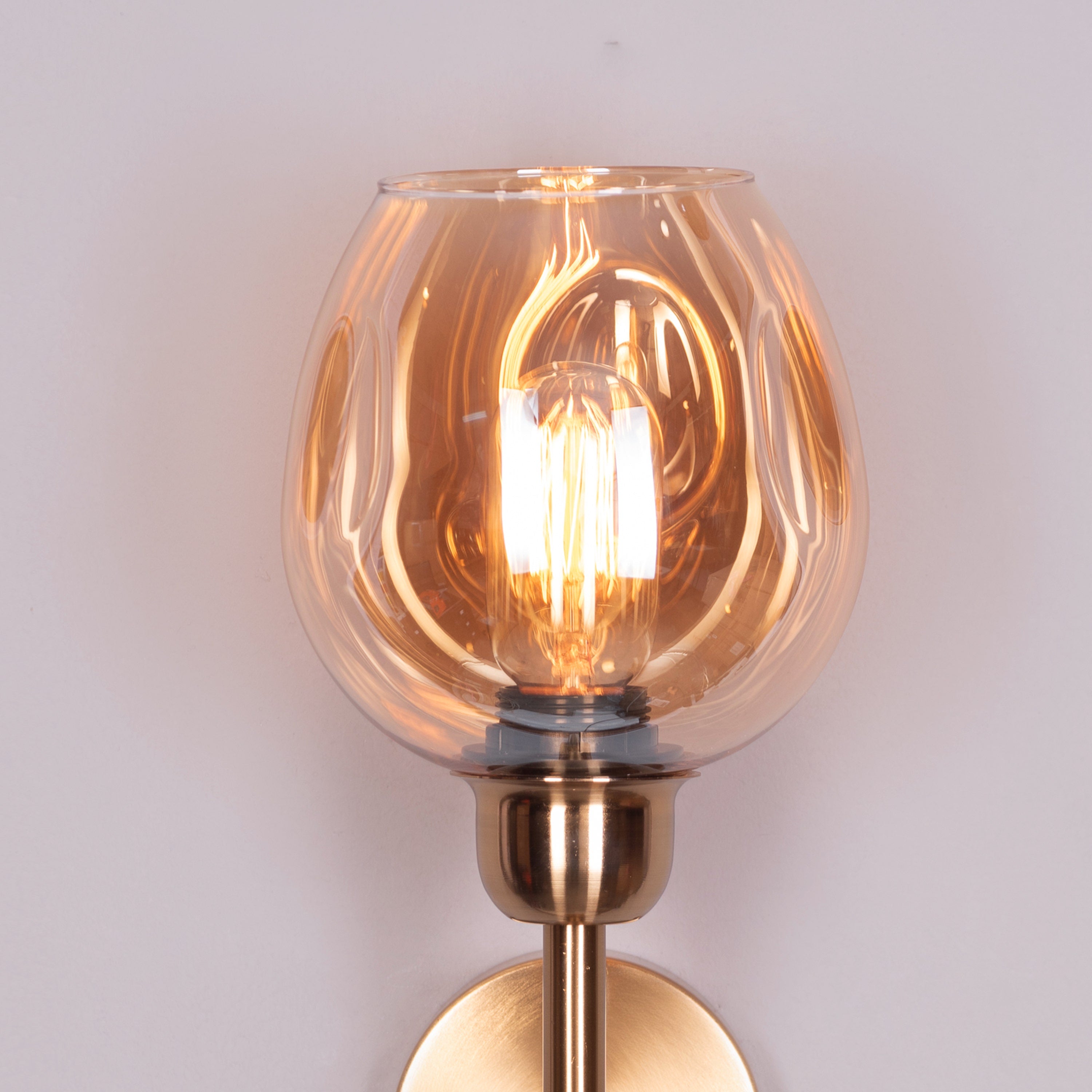 Mykonos Memories (Gold, Amber) Clear Glass Wall Light