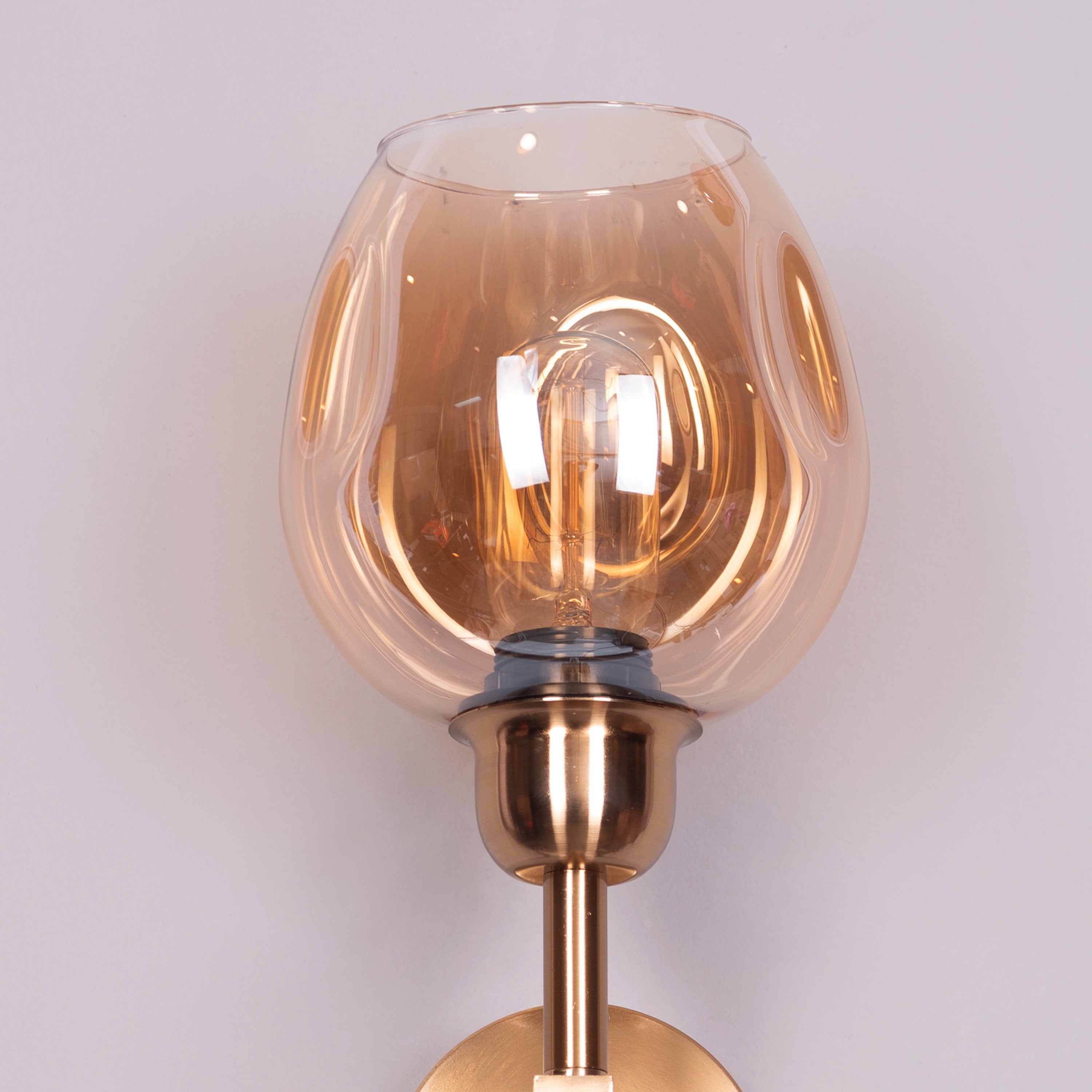 Mykonos Memories (Gold, Amber) Clear Glass Wall Light