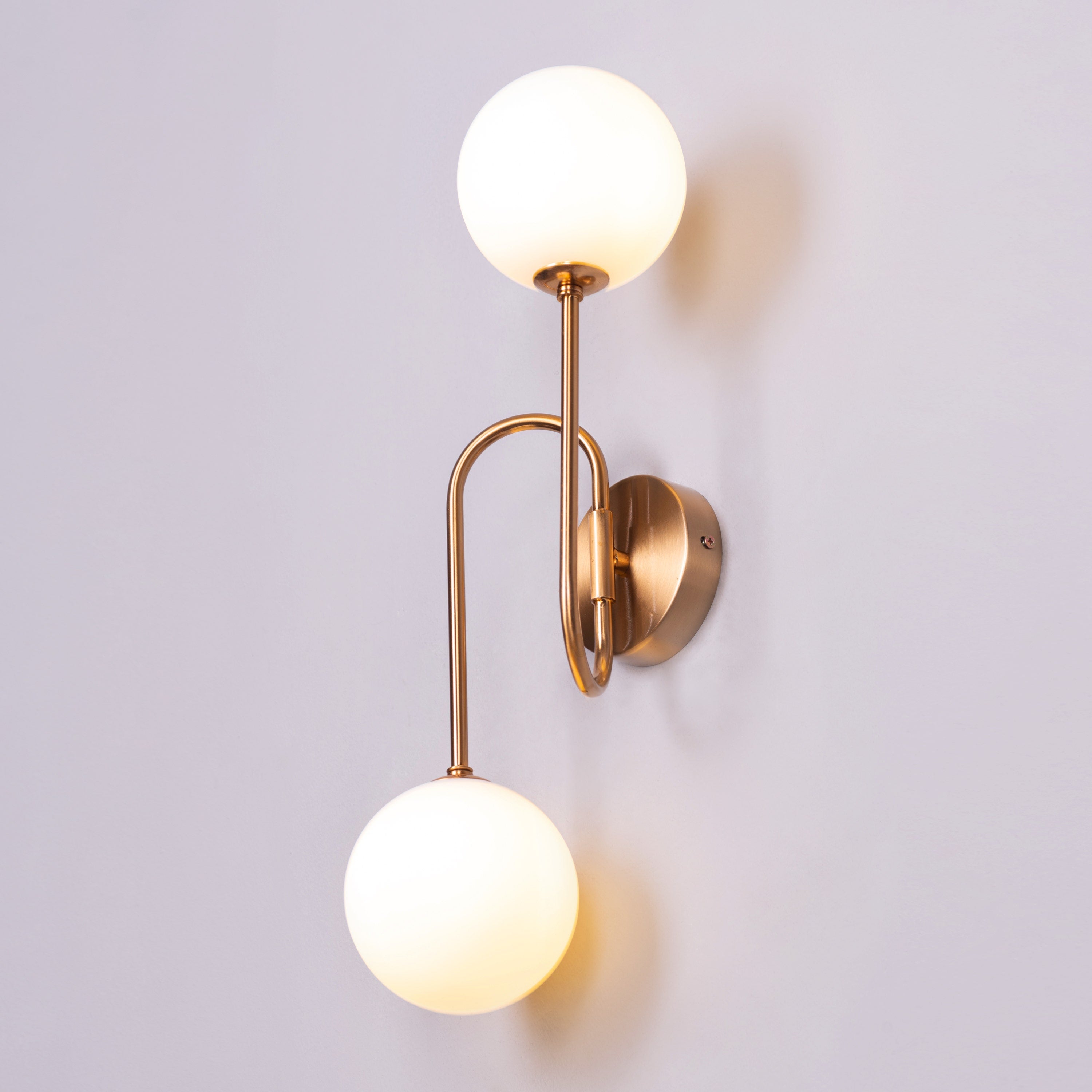 Many Moons Away (Gold) Frosted Glass Wall Light