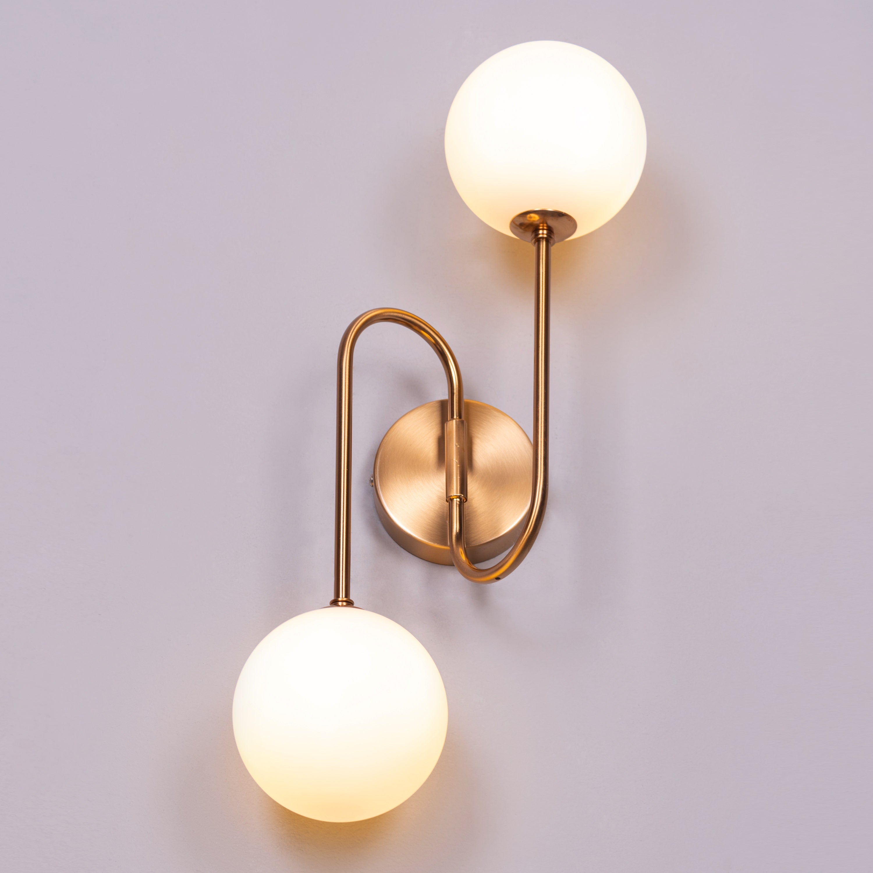 Many Moons Away (Gold) Frosted Glass Wall Light