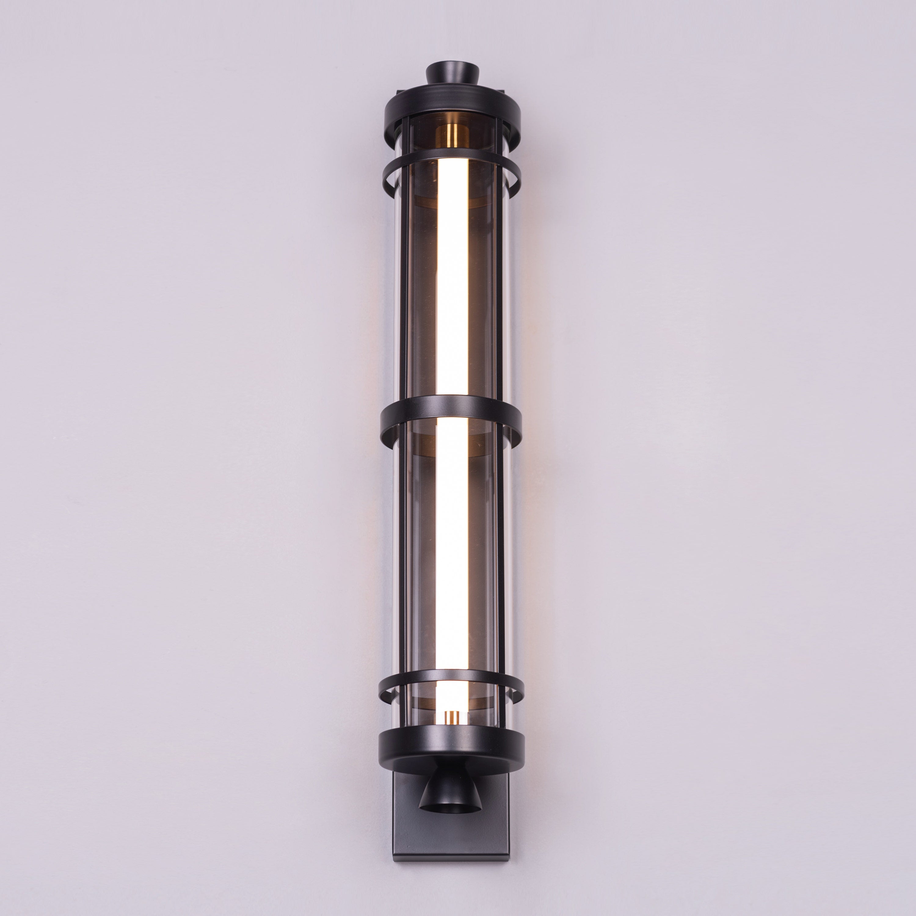 Travel Light (Black) Built-In LED Clear Glass Wall Light