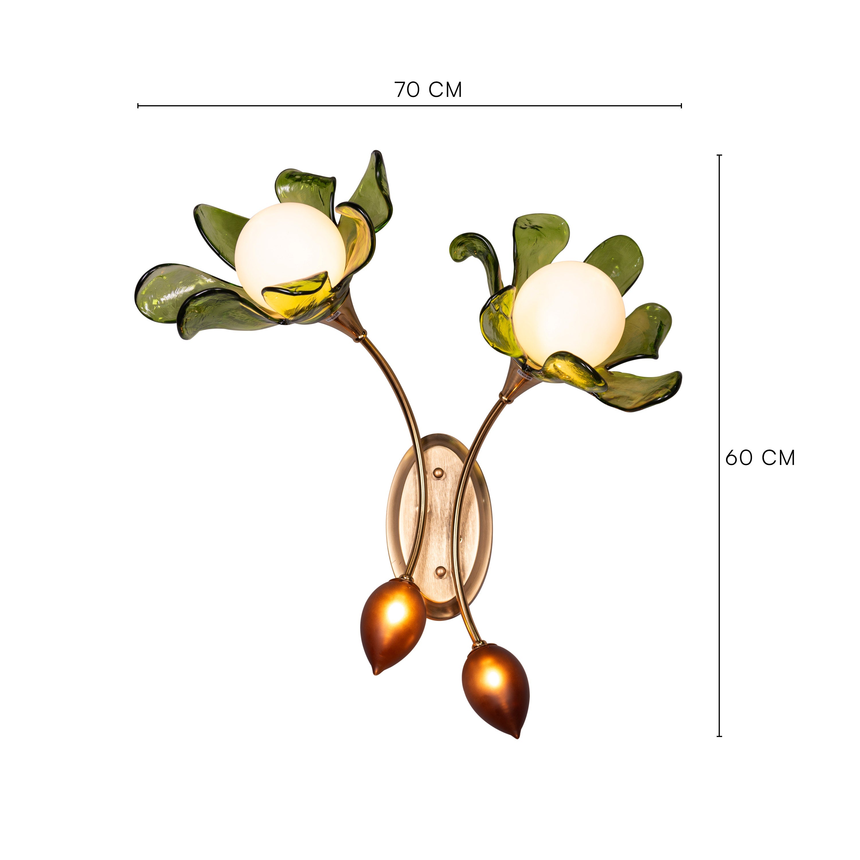 Midori Radiance (Gold, Green & Amber) Tinted Glass Wall Light