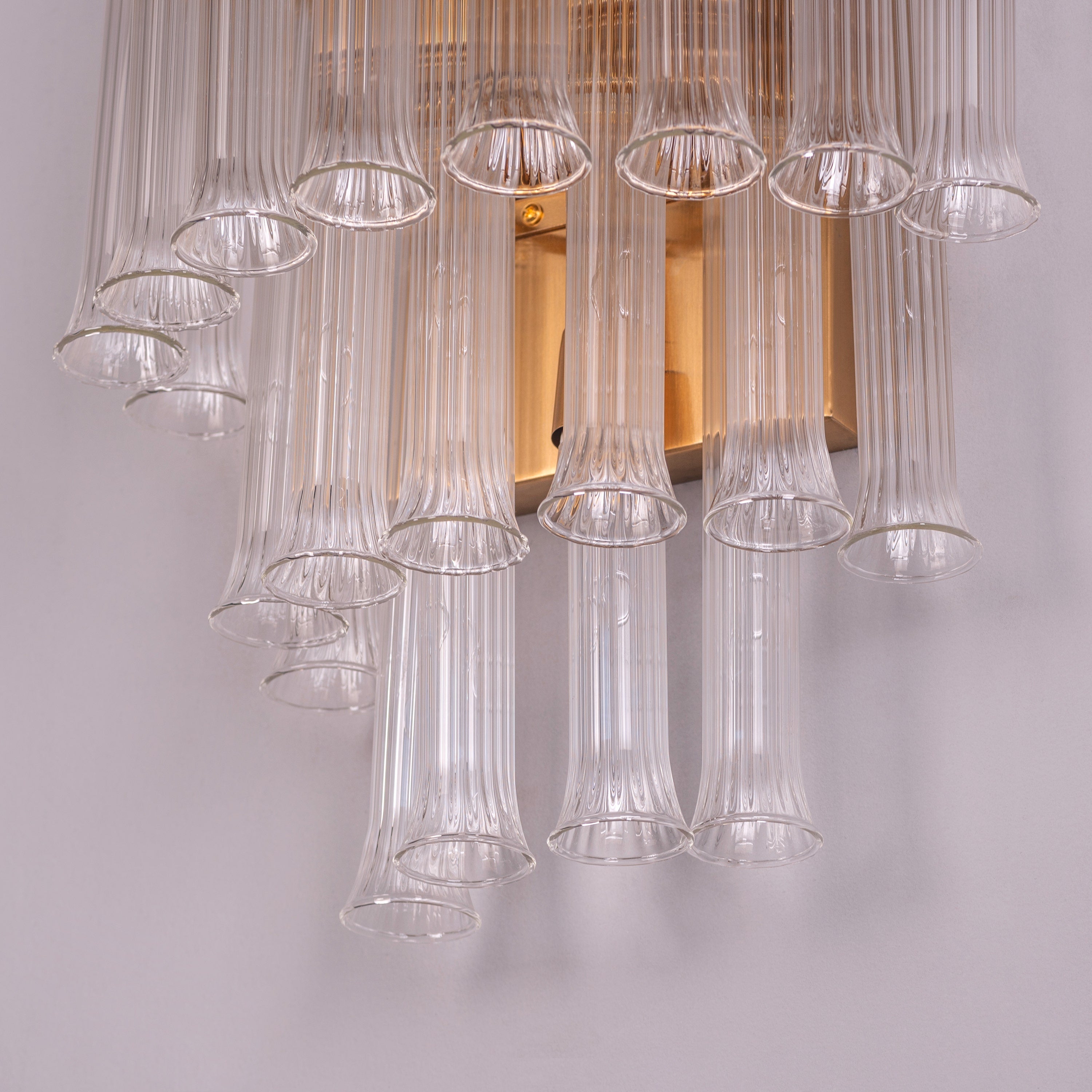 Play It Right (Gold, Clear) Textured Glass Wall Light