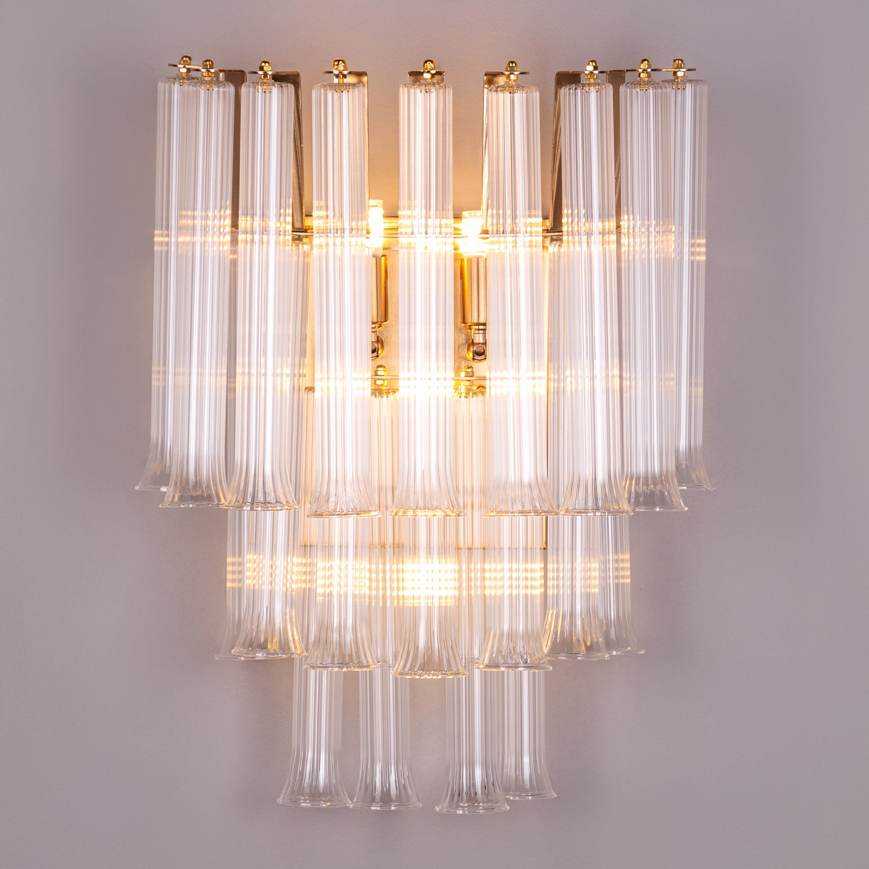 Play It Right (Gold, Clear) Textured Glass Wall Light