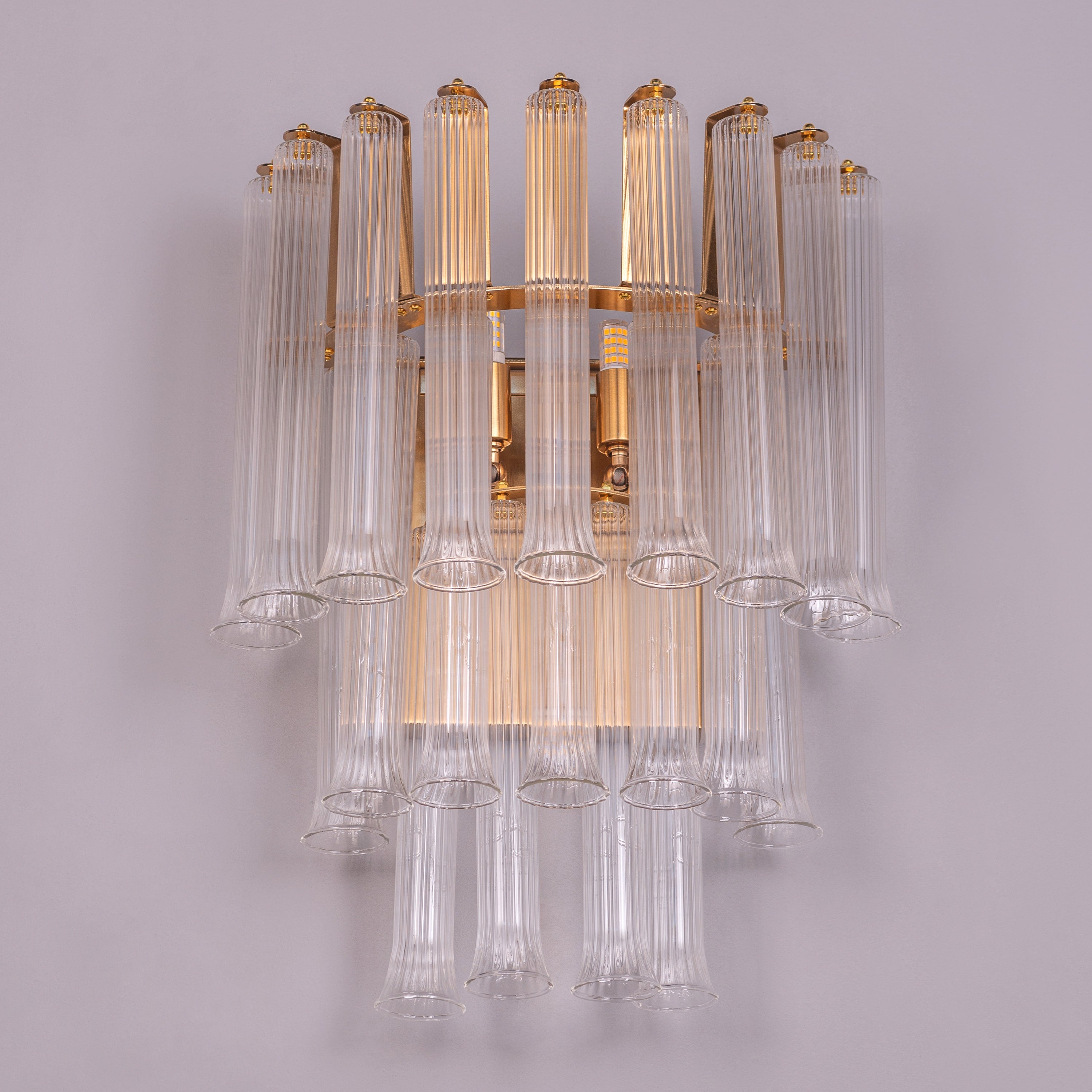 Play It Right (Gold, Clear) Textured Glass Wall Light