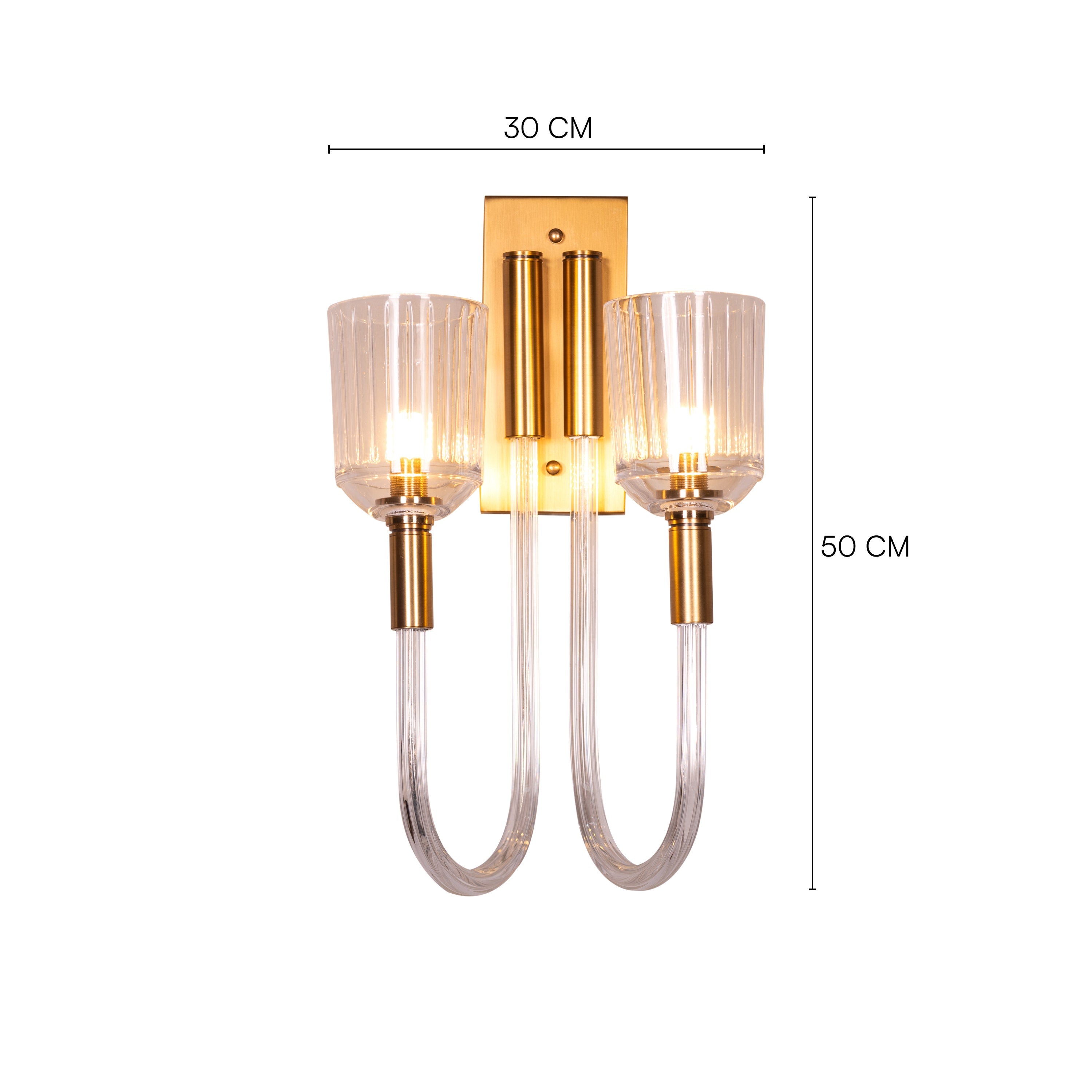 Away That Day (Gold) Clear Glass Wall Light