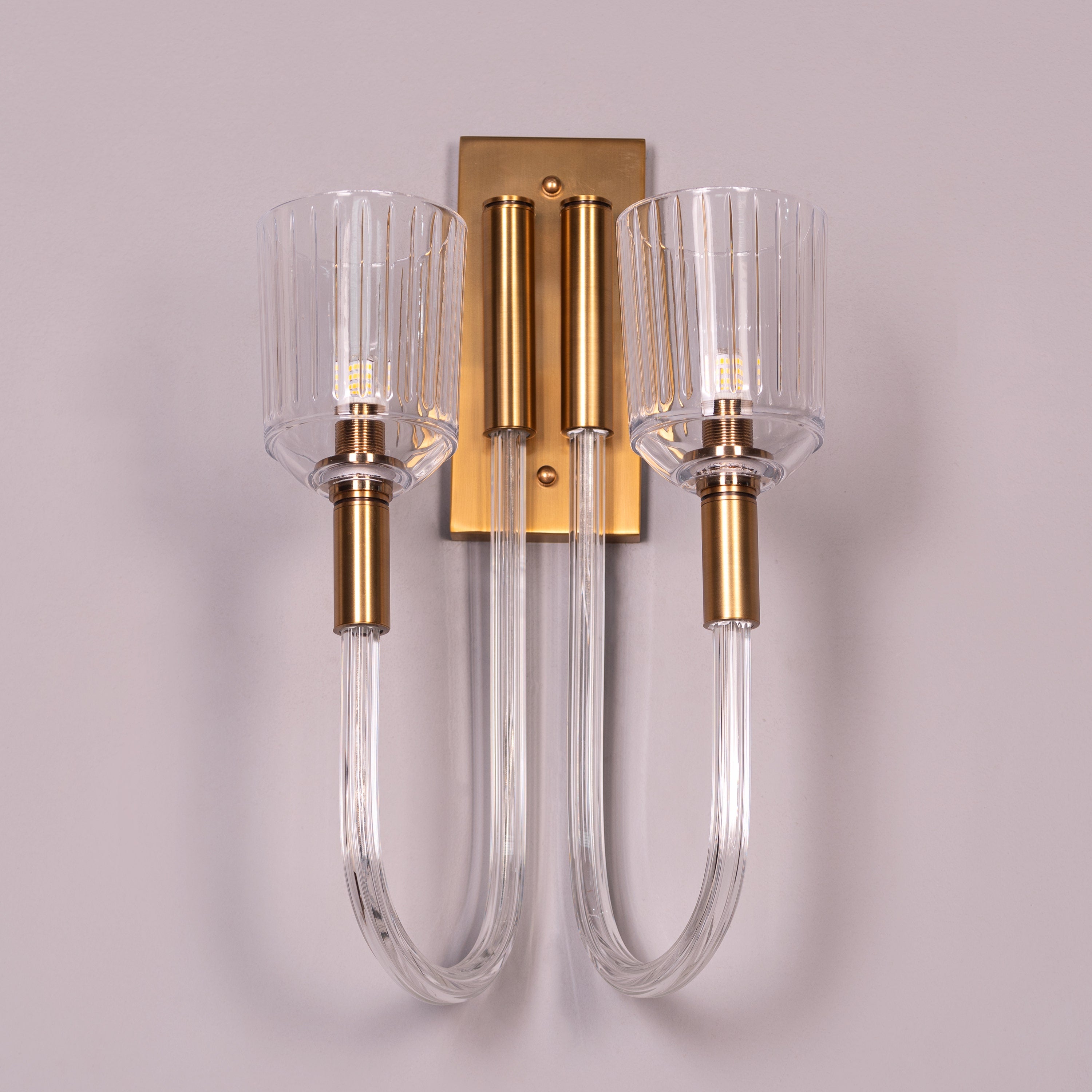 Away That Day (Gold) Clear Glass Wall Light